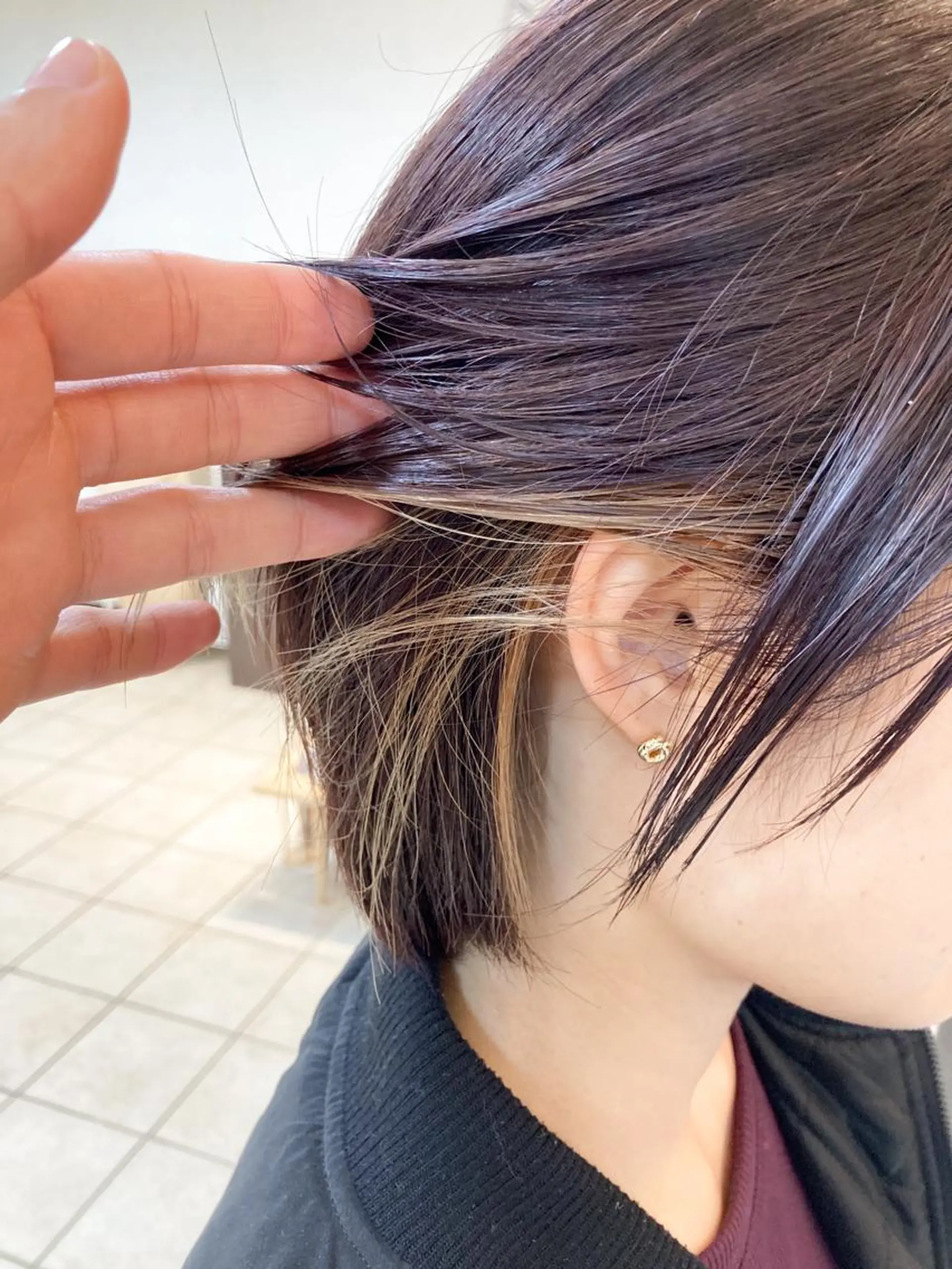 ショート カラー ベージュカラー ハイライトカラー ハイライト カット ヘアカラー トリートメント 樋野 亮のヘアスタイル