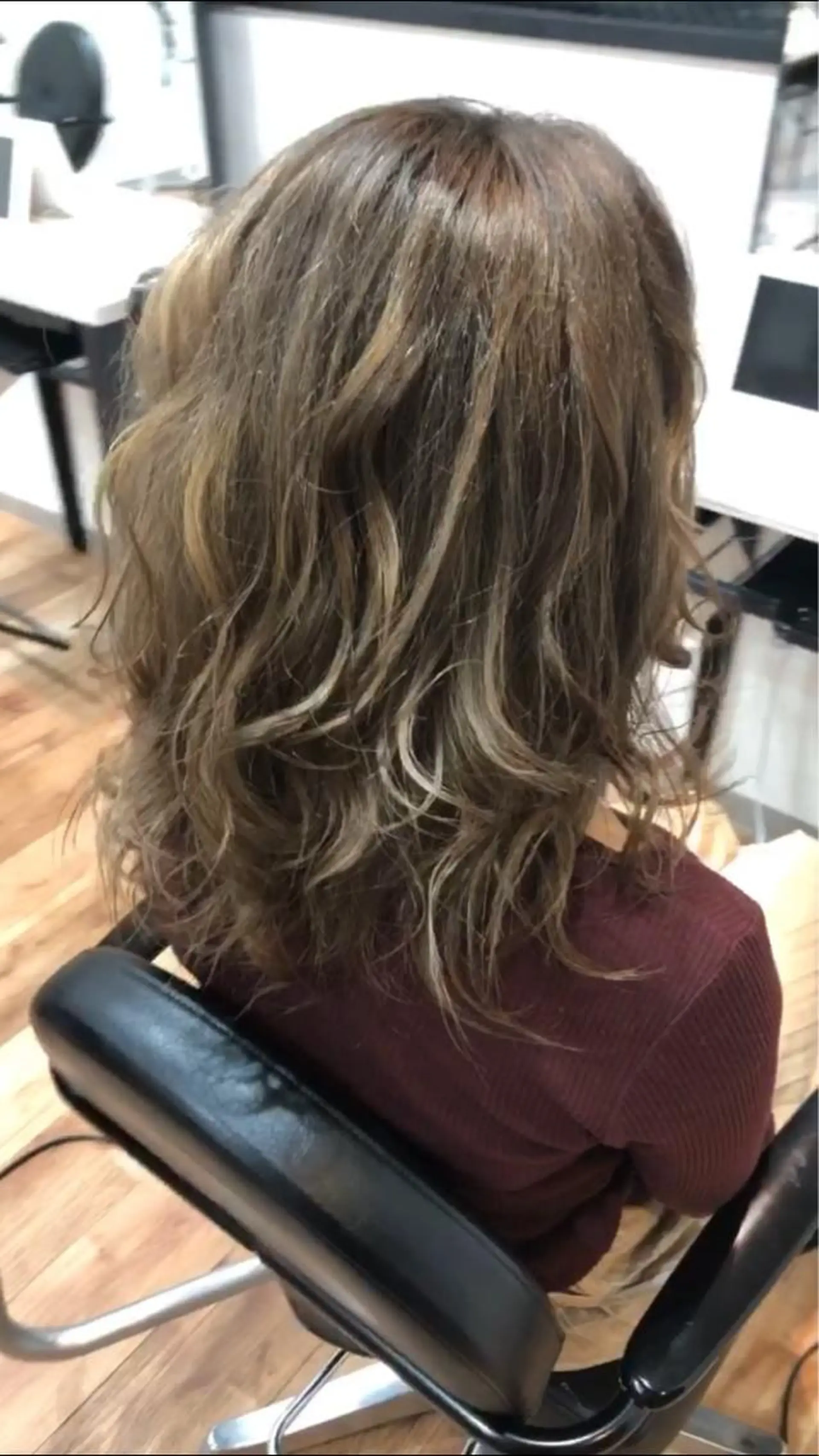 セミロング 太白区/白髪ぼかし ハイライト/千葉達人のヘアスタイル