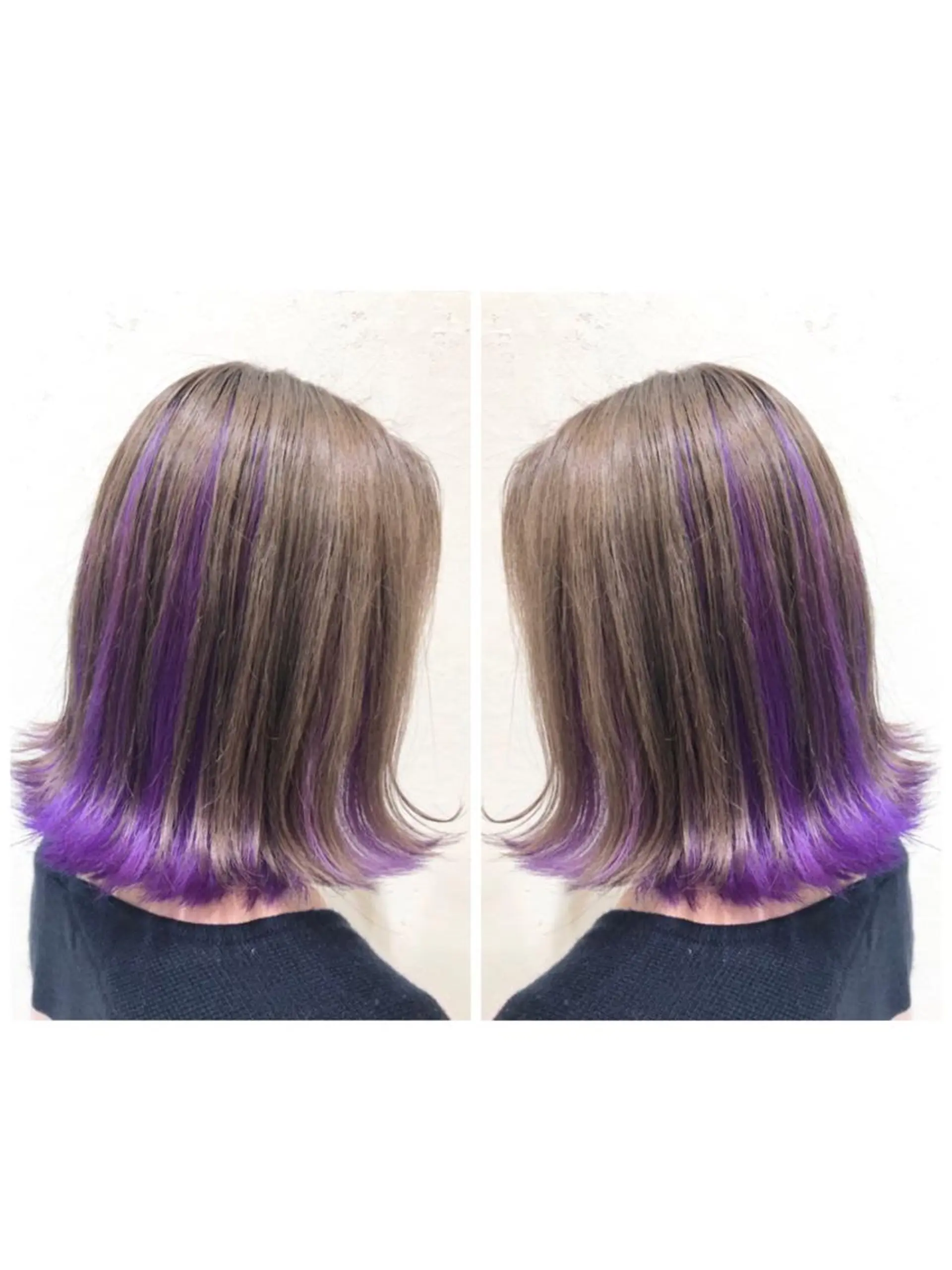 ミディアム カラー ベージュカラー インナーカラー ミルクティーベージュ パープルカラー トリートメント ヘアカラー トリートメント ブリーチ/髪質改善 🍊MASAKiのヘアスタイル