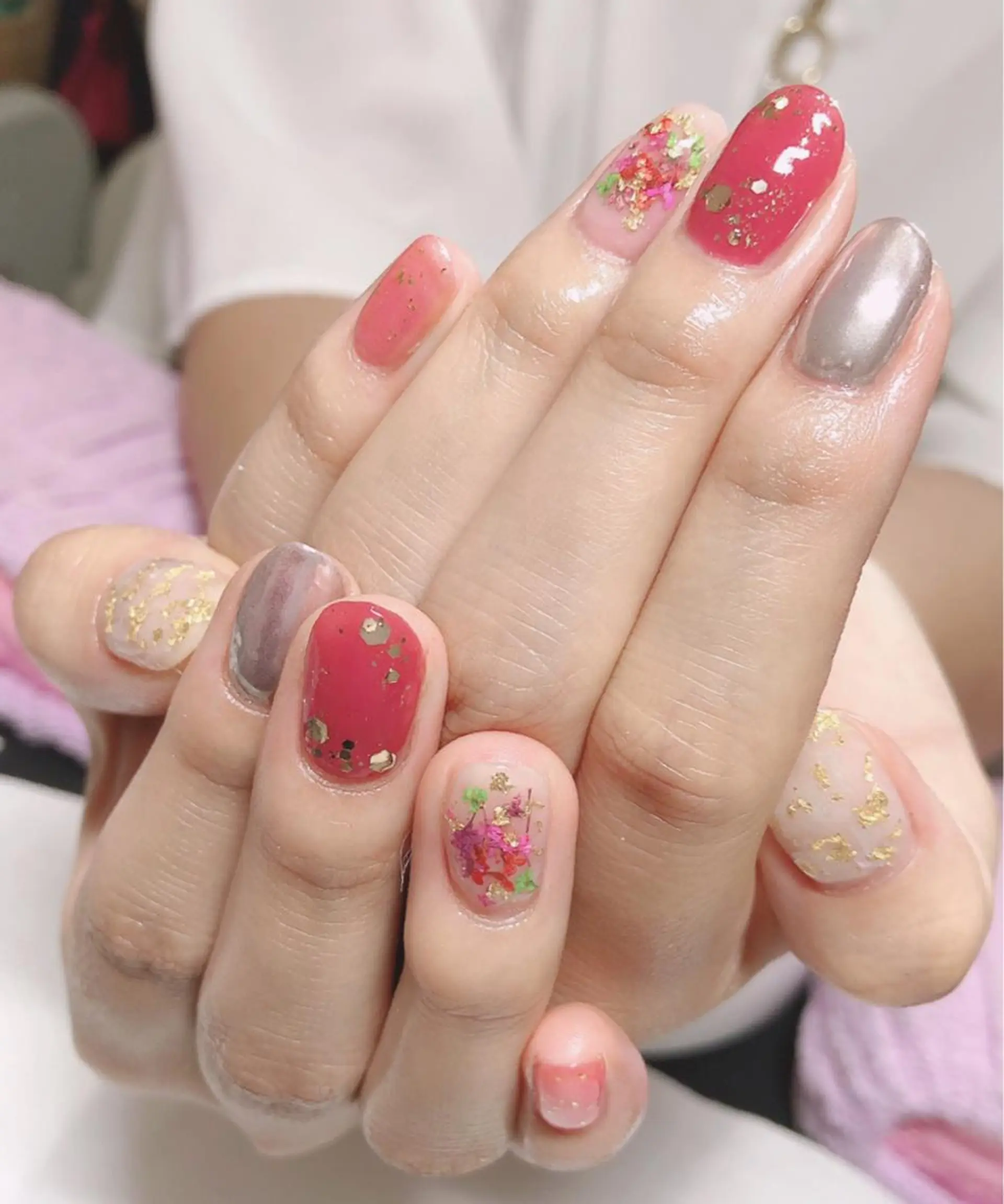 ネイル フラワーネイル ミラーネイル ハンドネイル ハンドケア u sのネイルデザイン