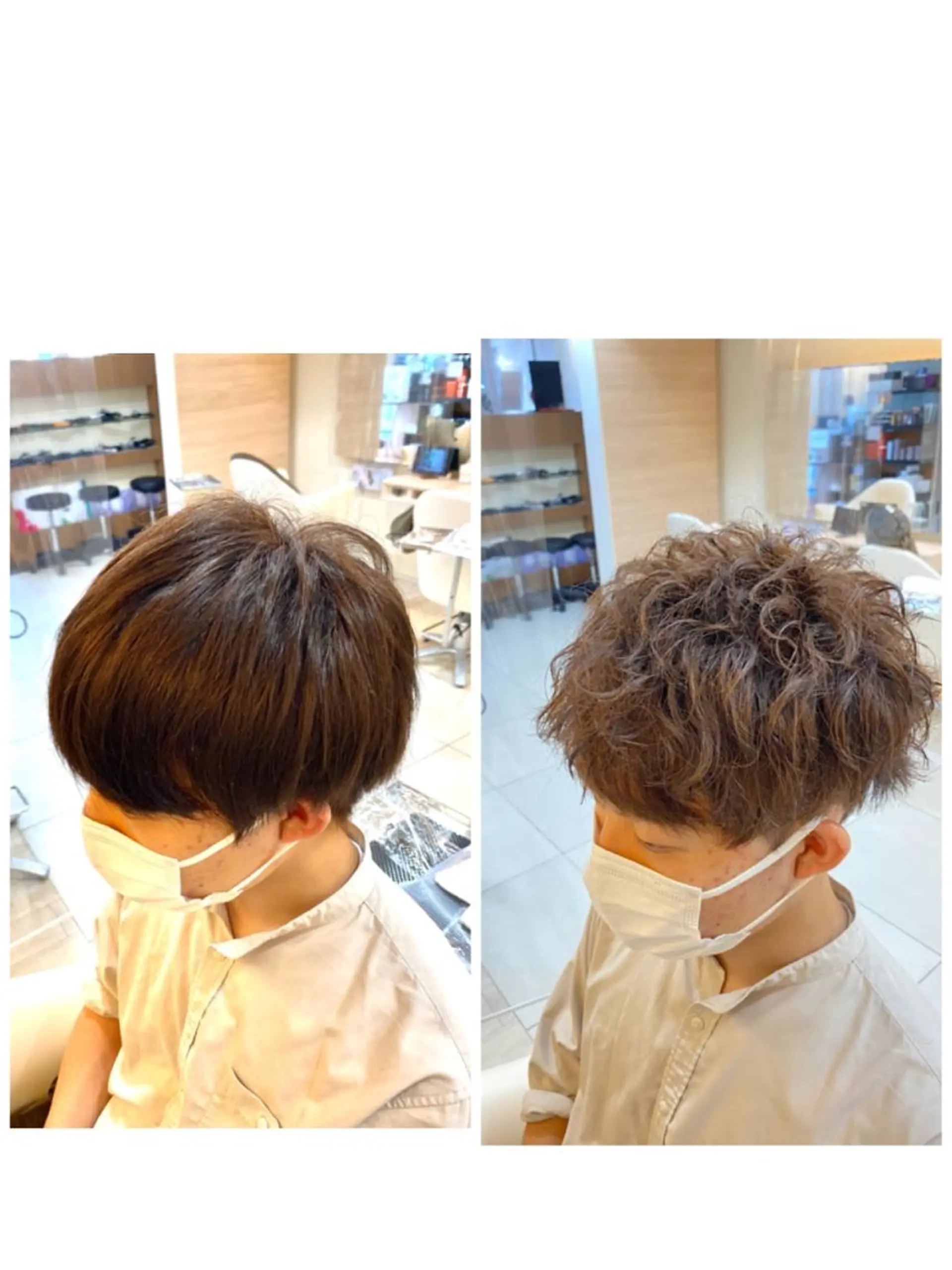 ショート メンズ メンズパーマ 塩谷黎✨ブリーチ無W カラーメンズパーマ✨のヘアスタイル