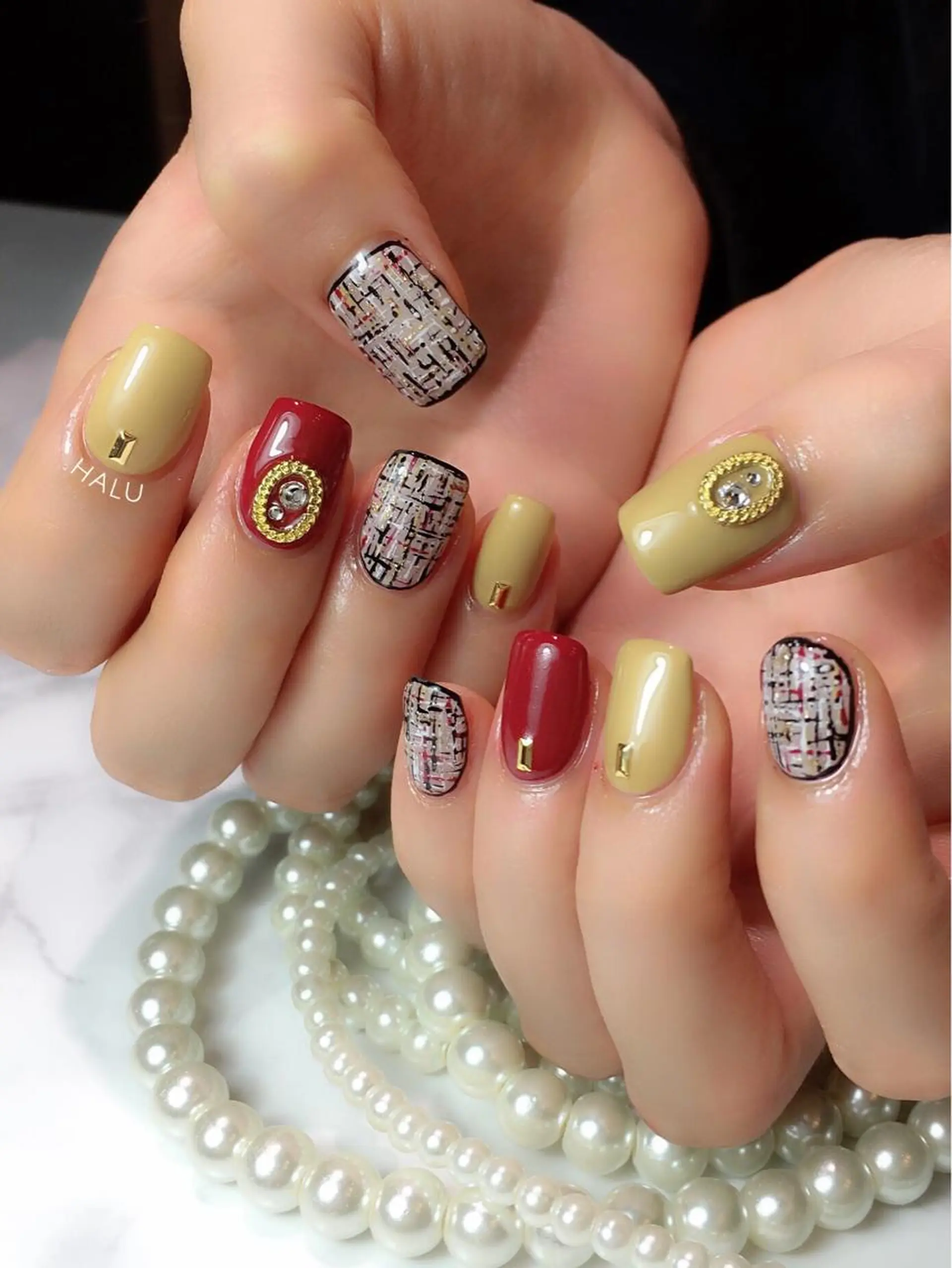 ネイル ツイードネイル HALU ハルのネイルデザイン