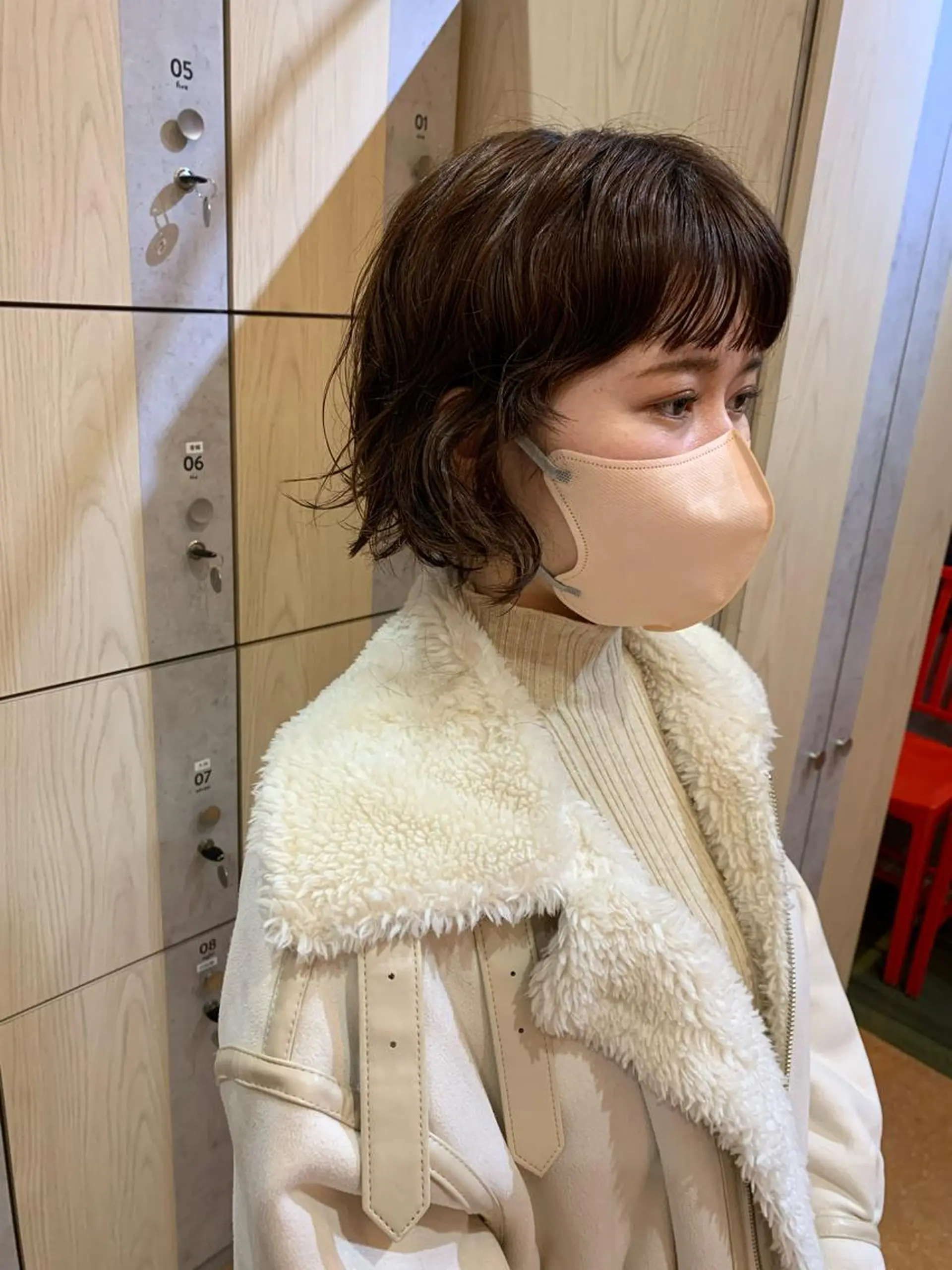 ショート パーマ カット パーマ SAKINO． ベージュカラーのヘアスタイル