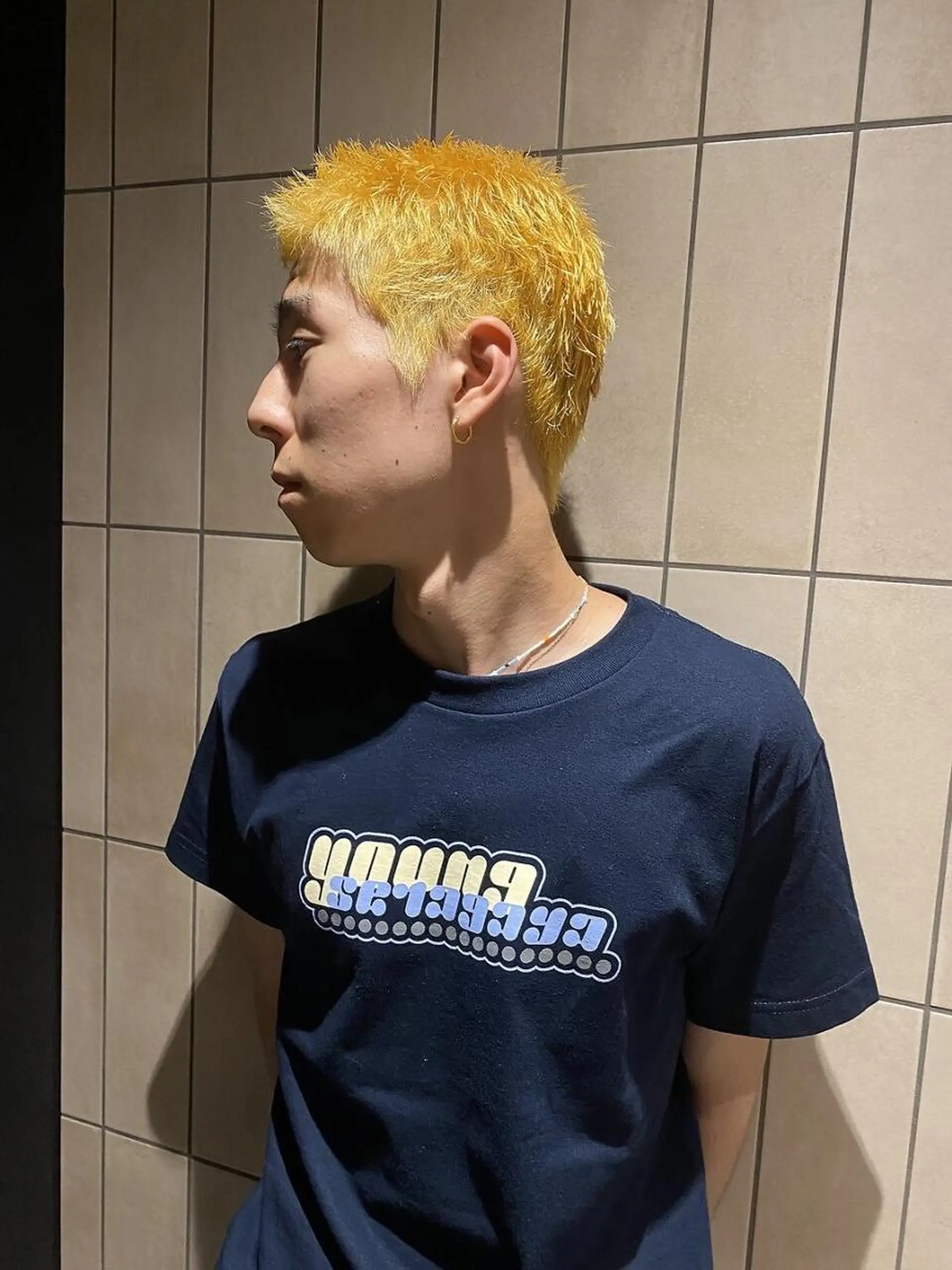 ミディアム パーマ カラー ショートボブ ミディアムパーマ アディクシーカラー ブリーチ ケアブリーチ カット ヘアカラー CEINE PATHのヘアスタイル