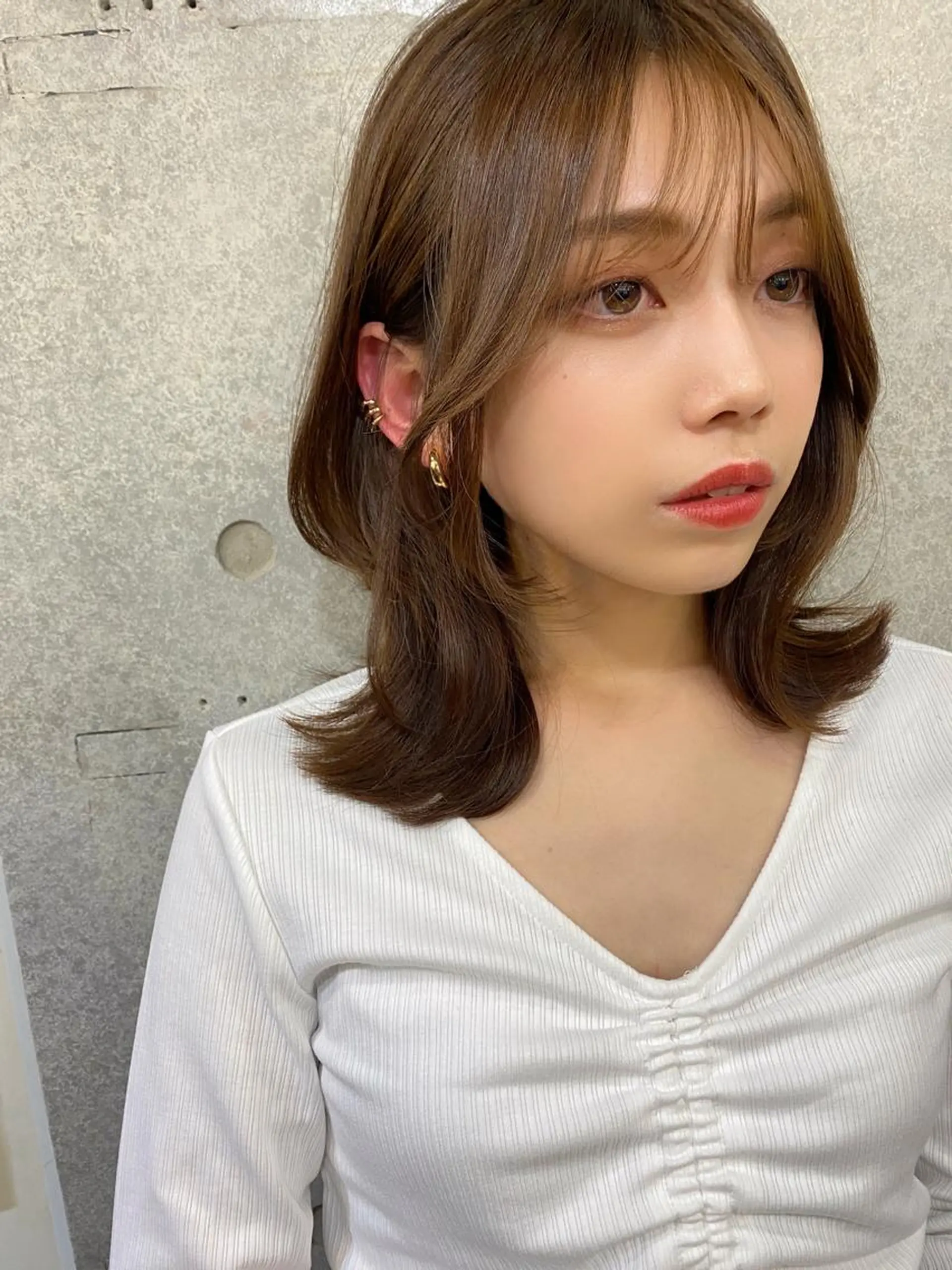 ミディアム カラー くびれヘア くびれレイヤー レイヤーカット 似合わせレイヤー 🇰🇷荒木洋文のヘアスタイル