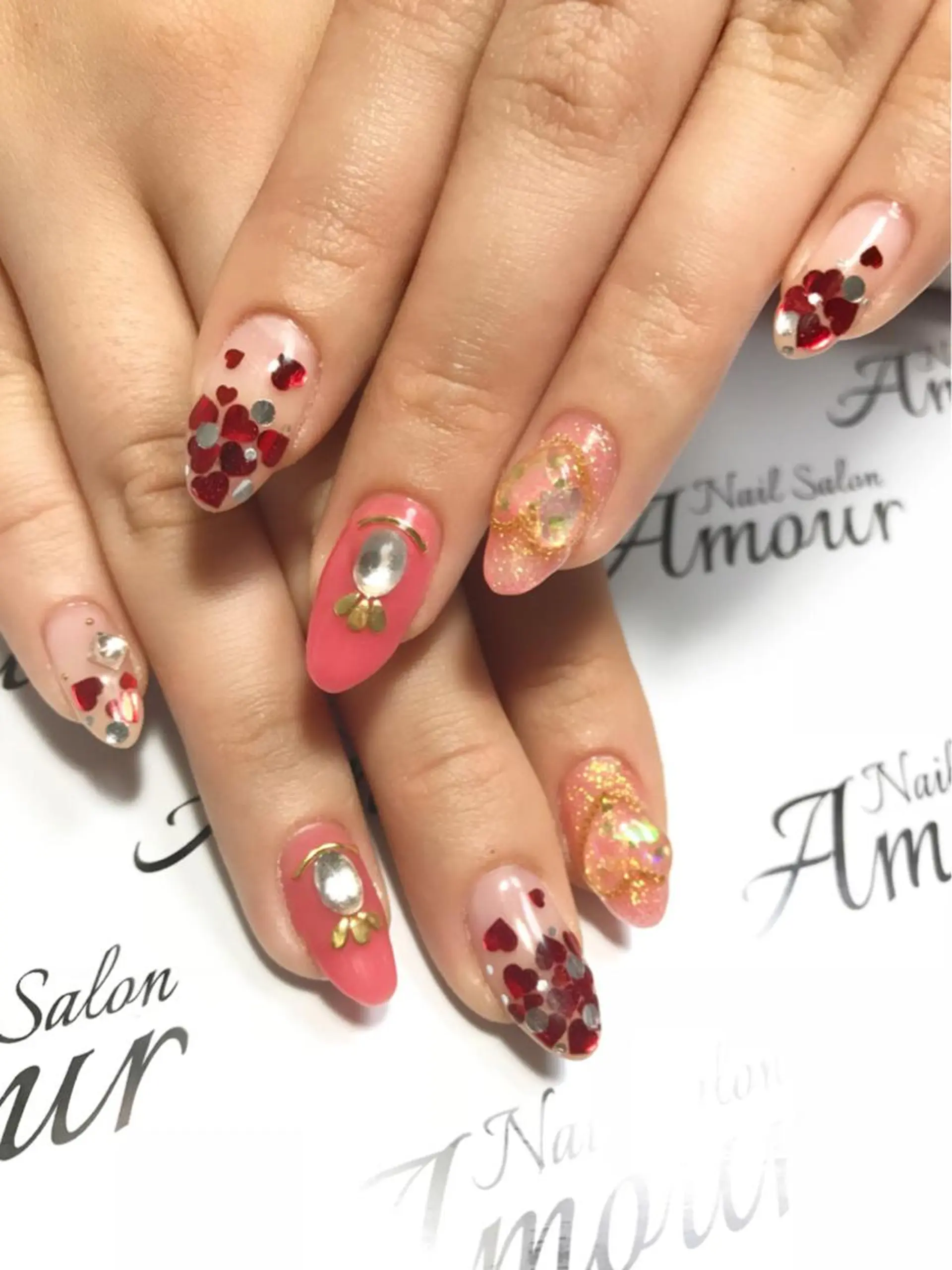 ネイル ハート nailsalon ♡amour♡のネイルデザイン