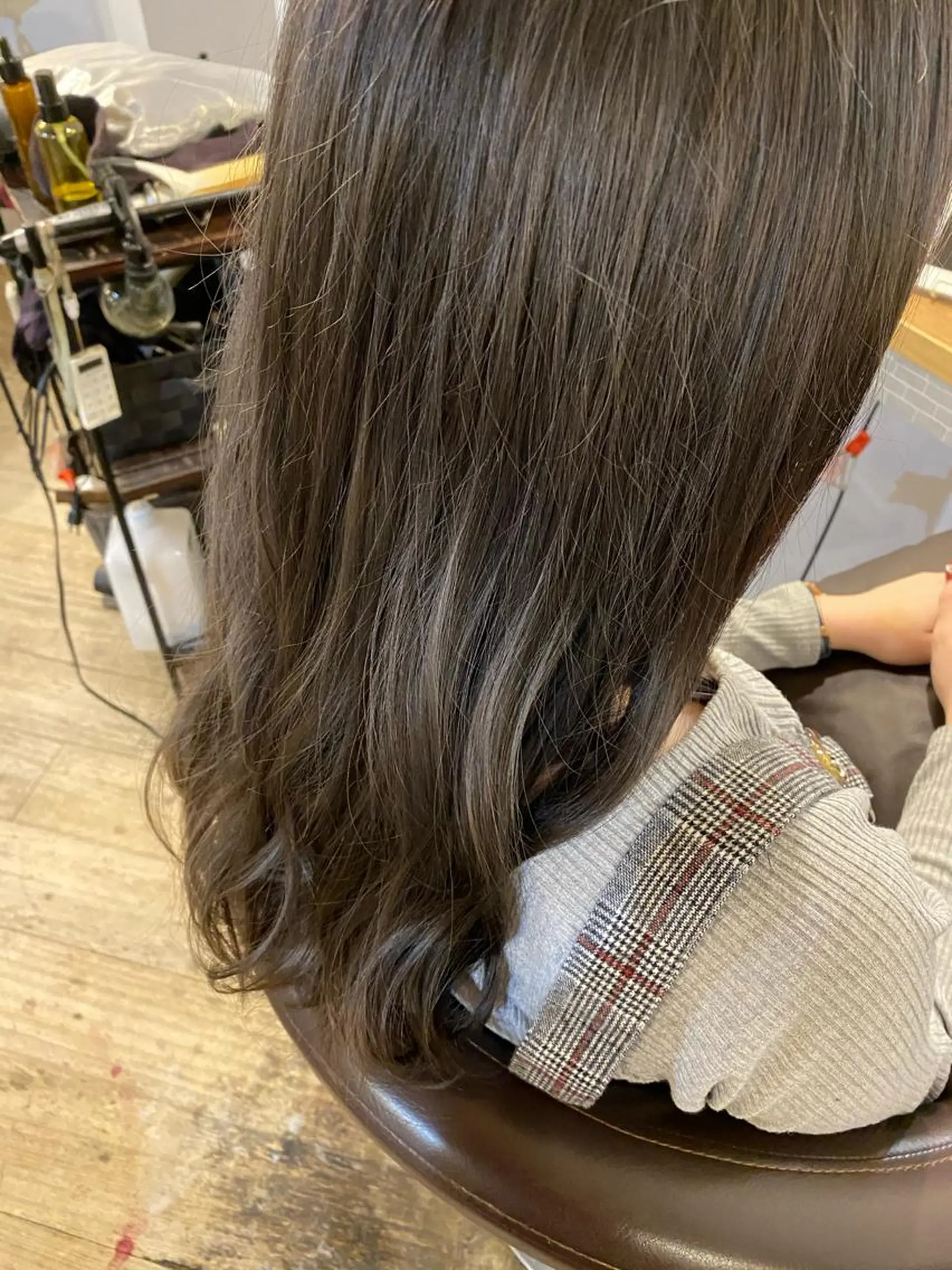 ロング カラー ヘアアレンジ ブリーチ グレージュ 🐼加藤 佳穂🐾のヘアスタイル