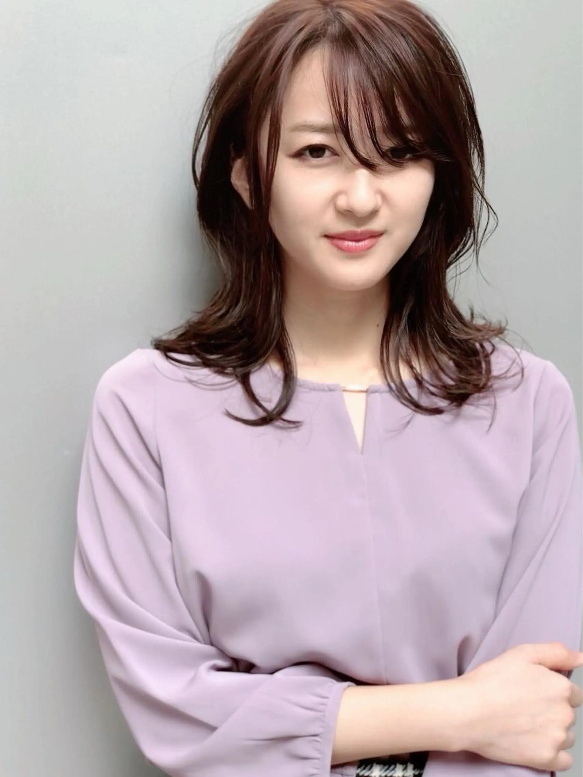 セミロング カラー ヘアアレンジ 能登谷 きよのヘアスタイル