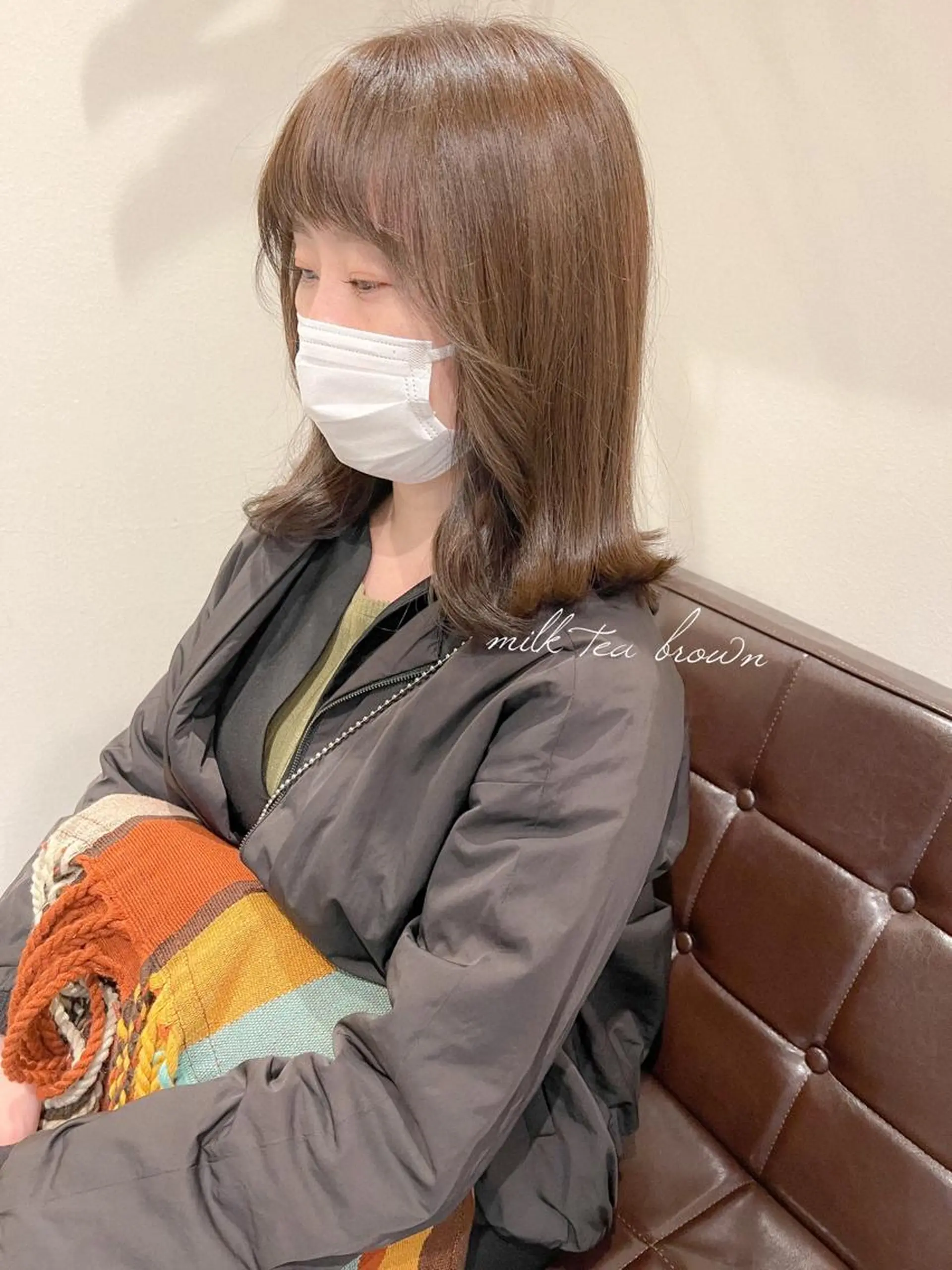 ミディアム カラー ブリーチ ブラウンカラー ブリーチなしカラー カラーパティシエ facce🌼ikoのヘアスタイル