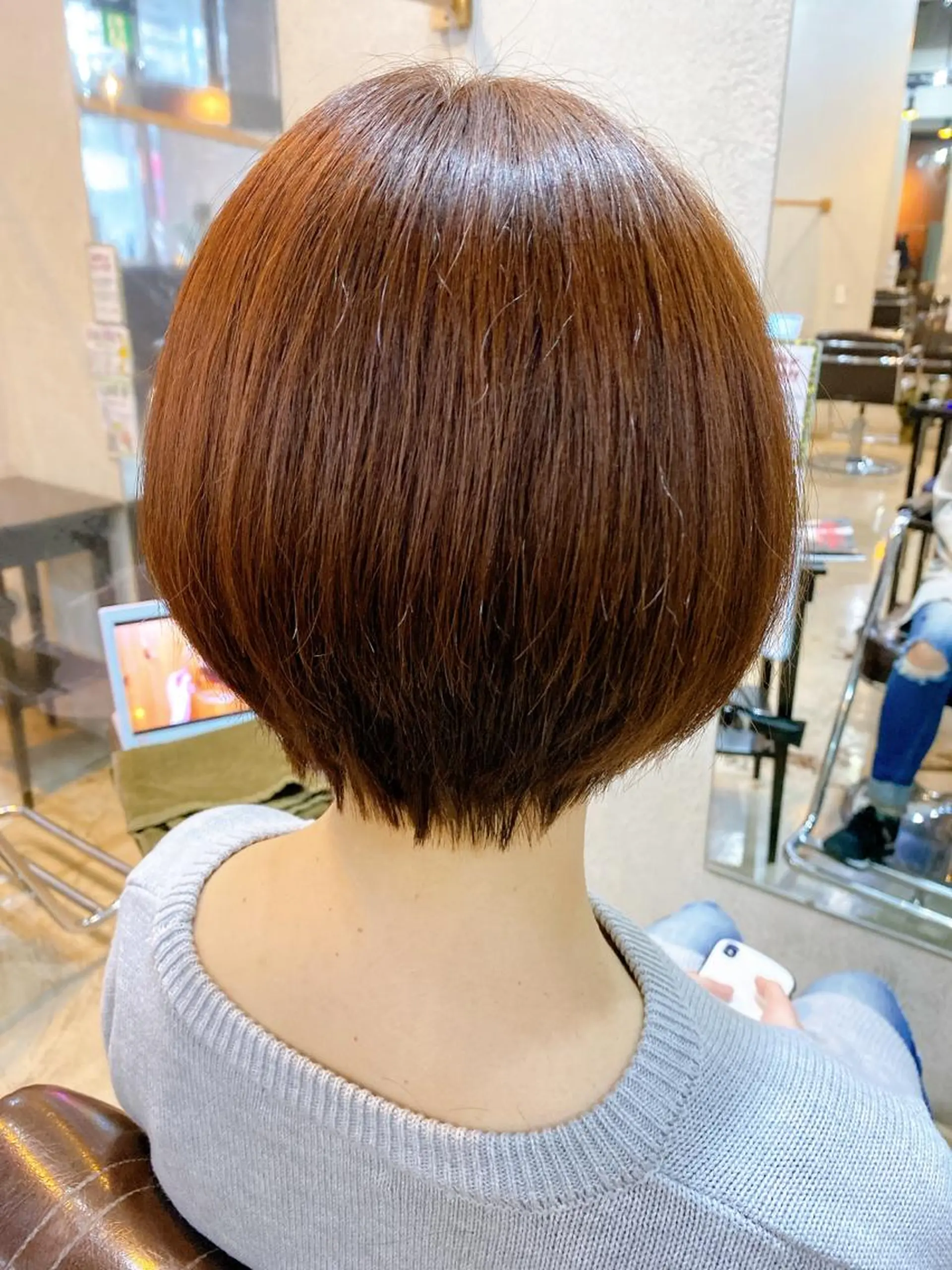 ショート カラー ショートボブ ベージュカラー ピンクカラー ピンクベージュ ボブ カット ヘアカラー 桜田 修未のヘアスタイル