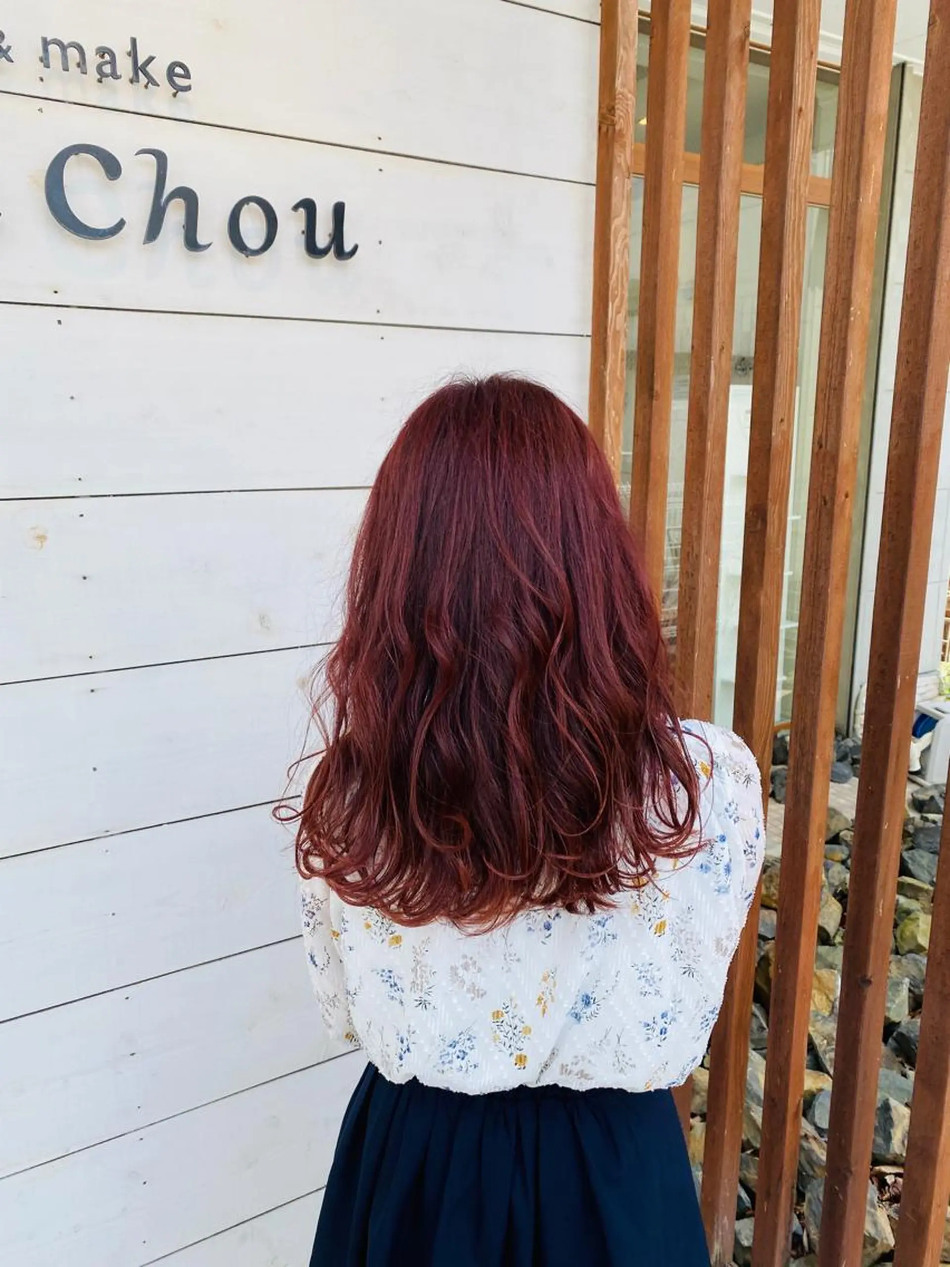 カラー カシス レッドカラー ヘアカラー SALOWIN栄 高須大貴のヘアスタイル