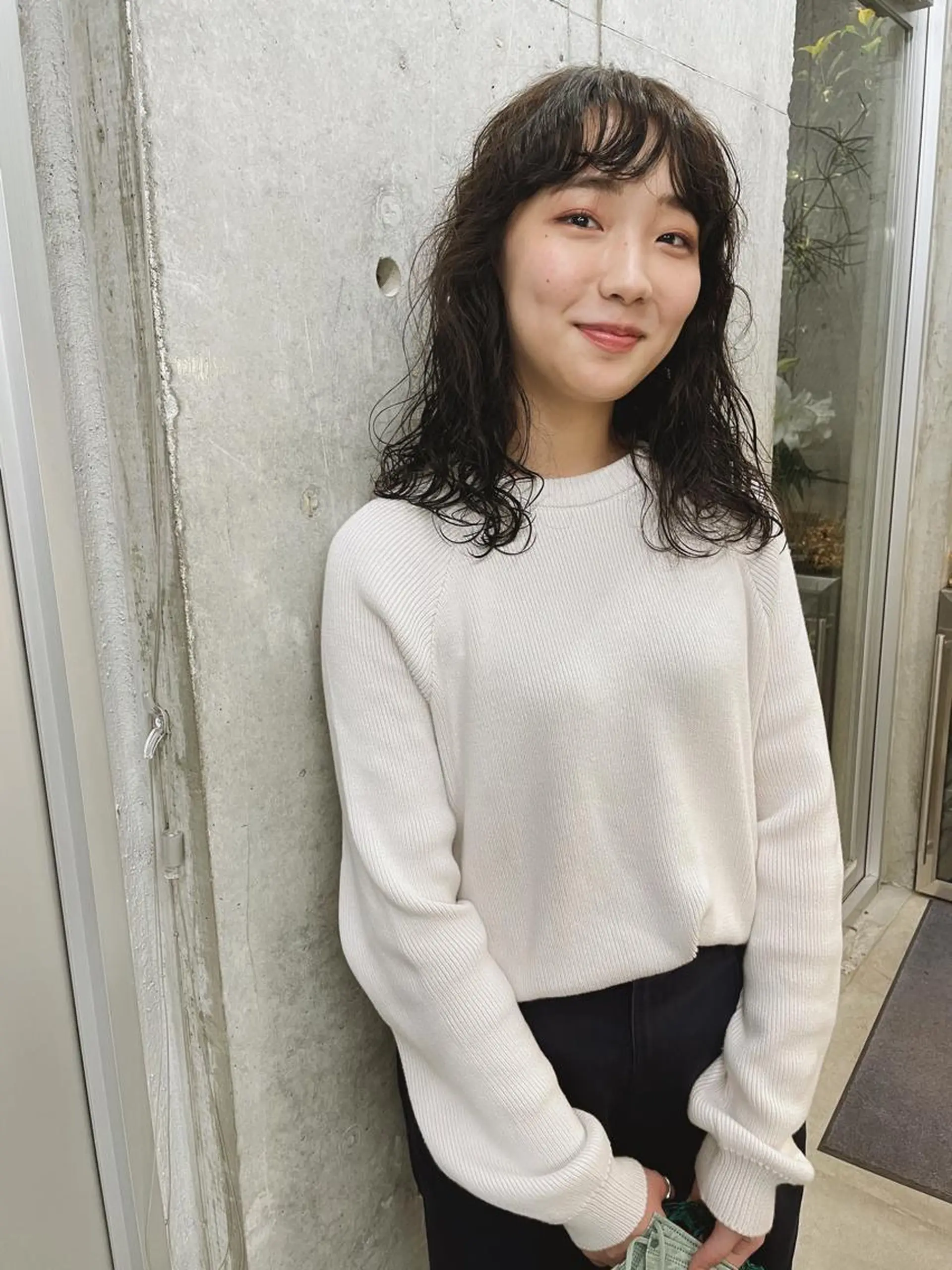 ミディアム カラー カット パーマ トリートメント センスをお届けします 大谷将生infpのヘアスタイル