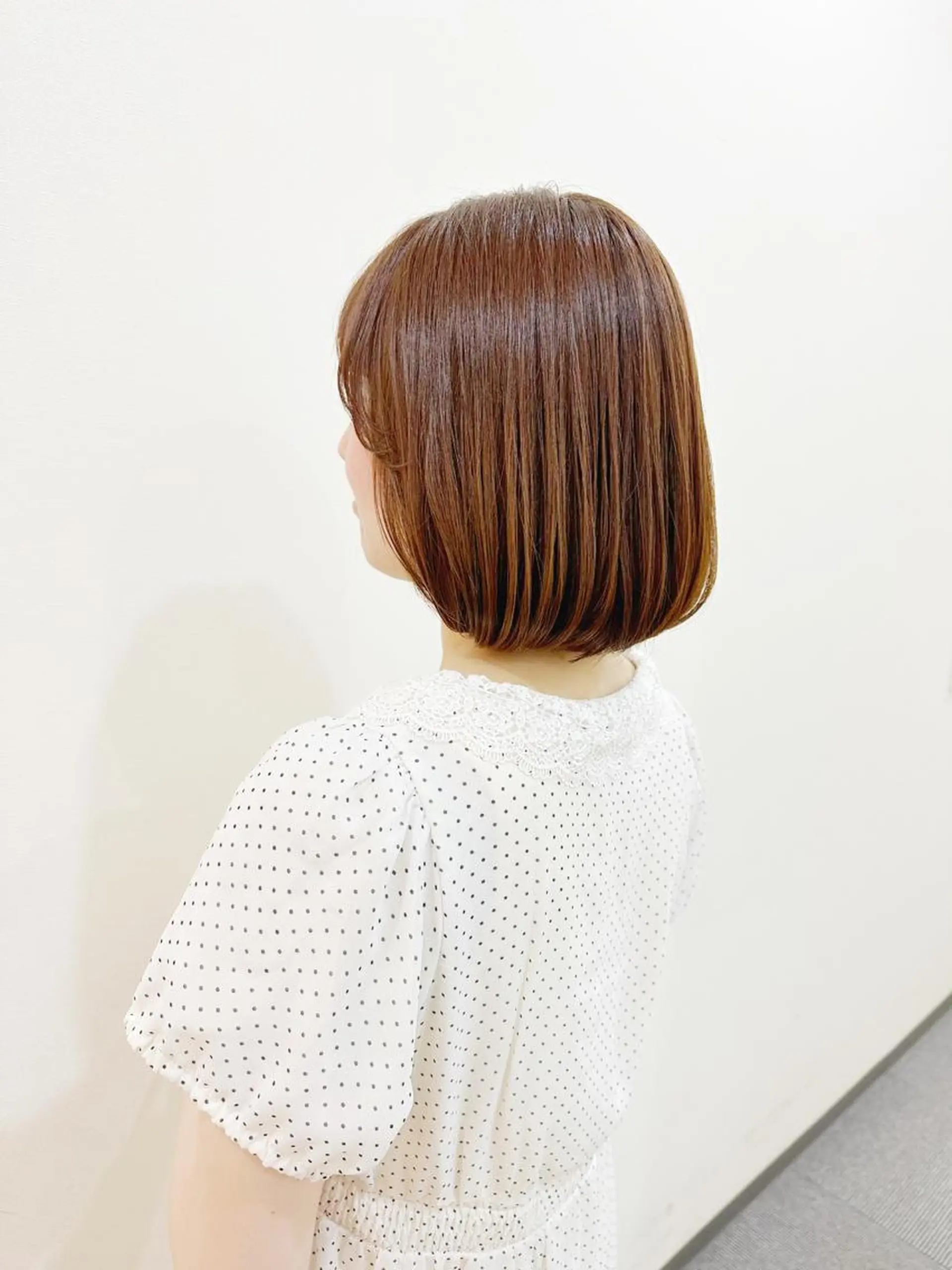 ミディアム カラー ショートボブ ミディアムパーマ アディクシーカラー 透明感カラー デザインカラー カット ヘアカラー newline銀座所属・👑銀座ショート/ 絶壁補正/金子涼👑のヘアスタイル