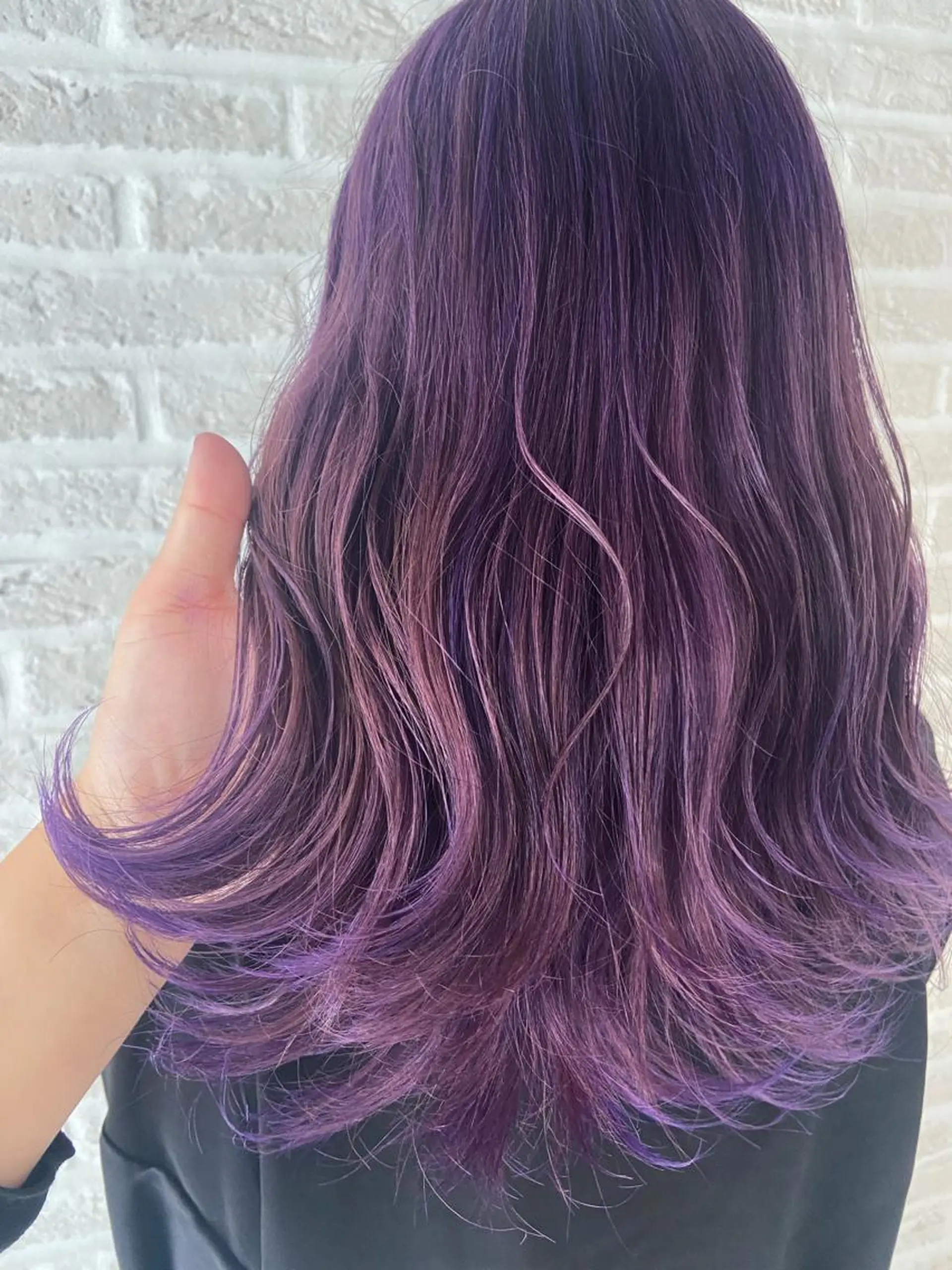 ロング カラー ヘアアレンジ パープルカラー 北岡 慶子 大宮駅西口徒歩3分のヘアスタイル