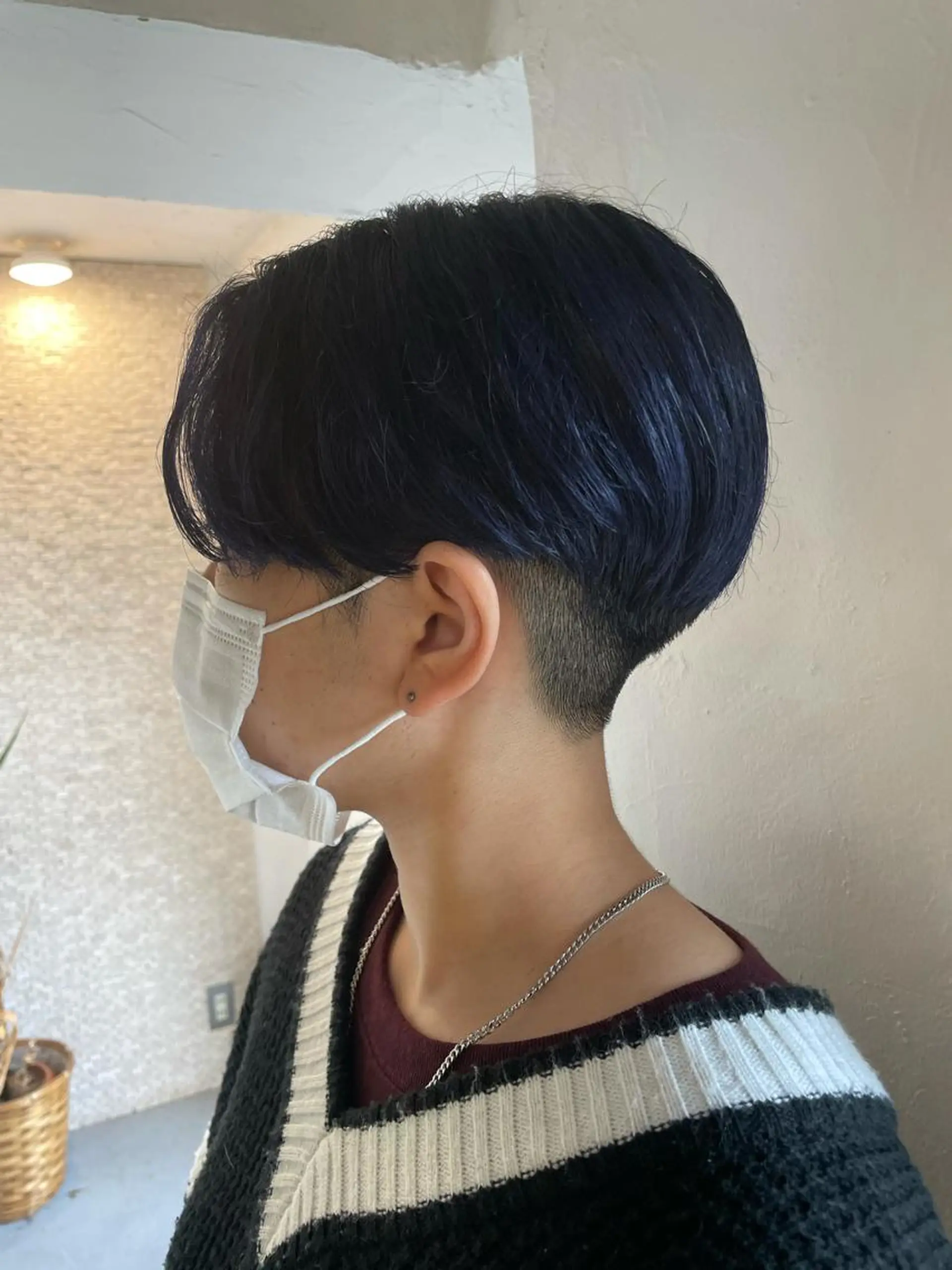 ショート カラー ハンサムショート ブルーカラー ネイビーカラー ショートヘア カット ヘアカラー トリートメント ショート/韓国ヘア Moto✂︎のヘアスタイル