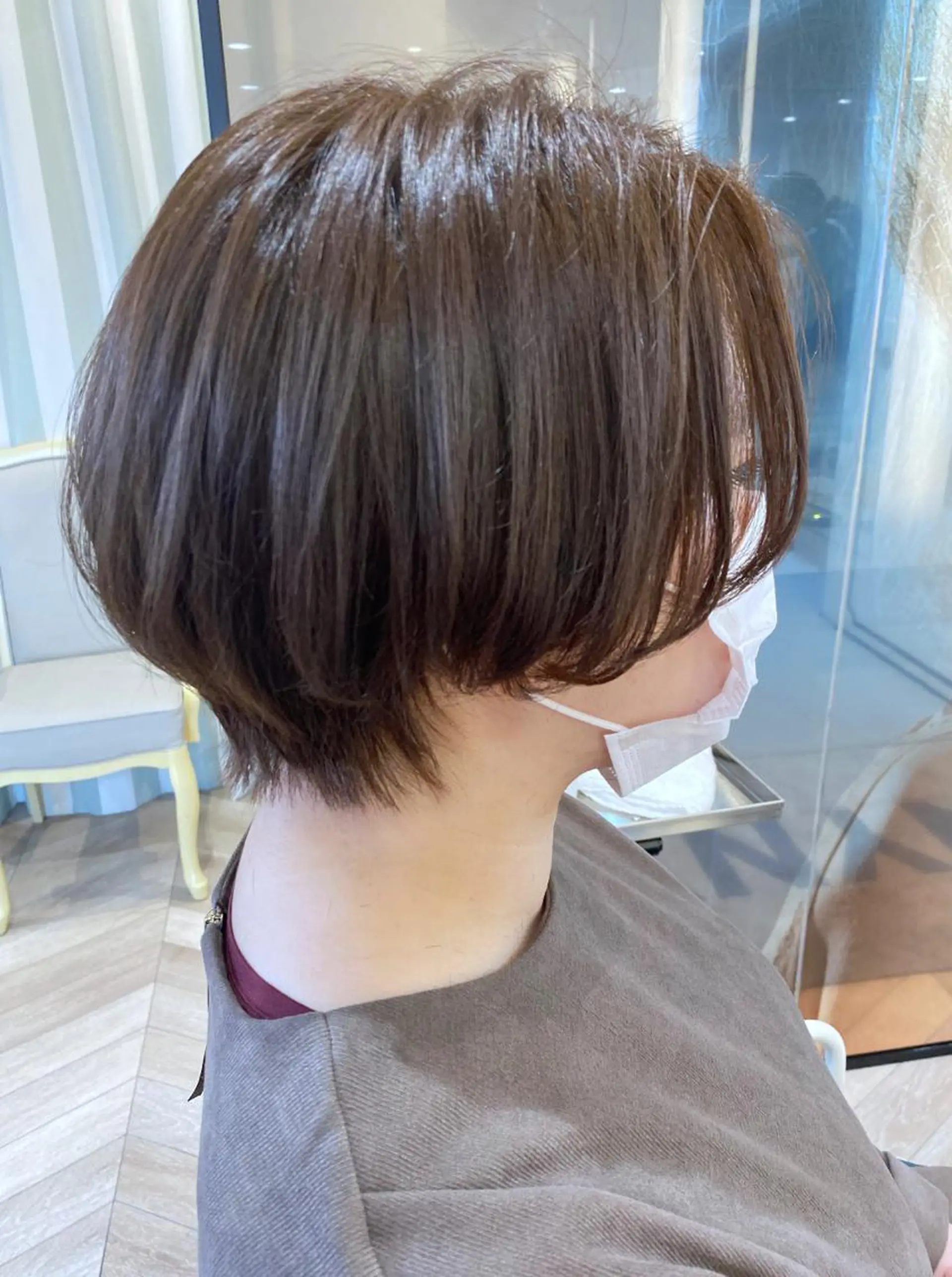 ショート カラー ショートボブ ベージュカラー ブリーチ ブリーチなしカラー ボブ 小顔レイヤー/ ベージュ🤍Rieのヘアスタイル