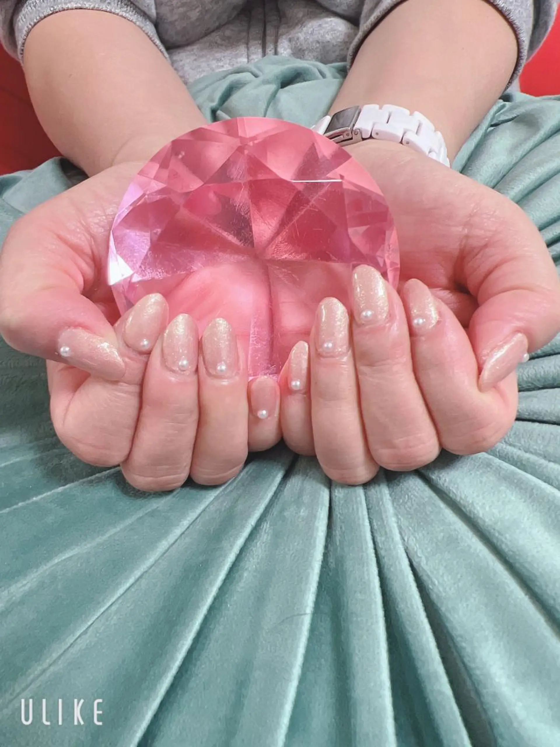 ネイル ワンカラーネイル スカルプネイル ストーンネイル Toujours所属・山崎 美姫のネイルデザイン
