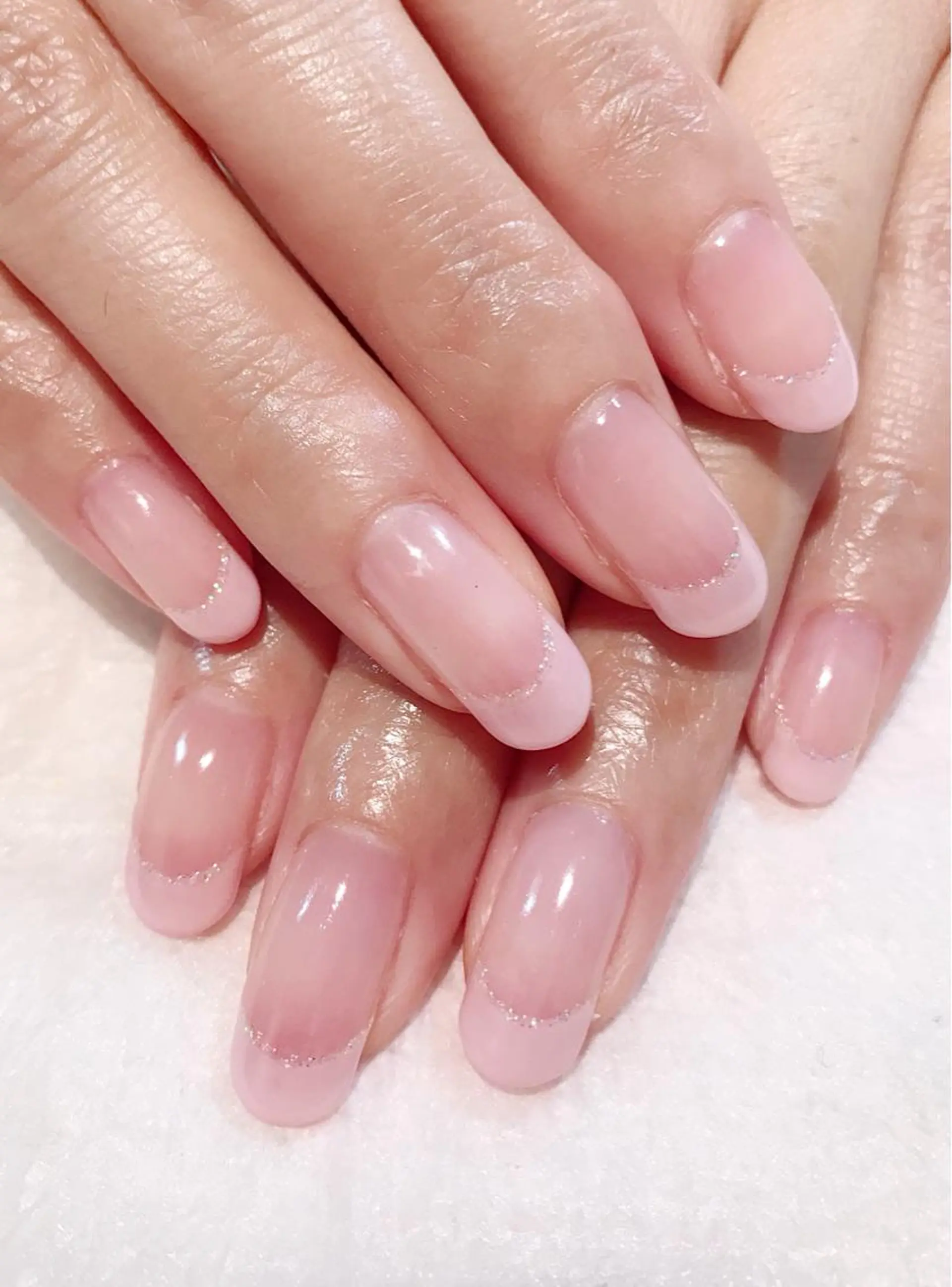 ネイル フレンチネイル ジェルネイル ラメ(グリッター) ハンドネイル NAILSALON AMULEのネイルデザイン