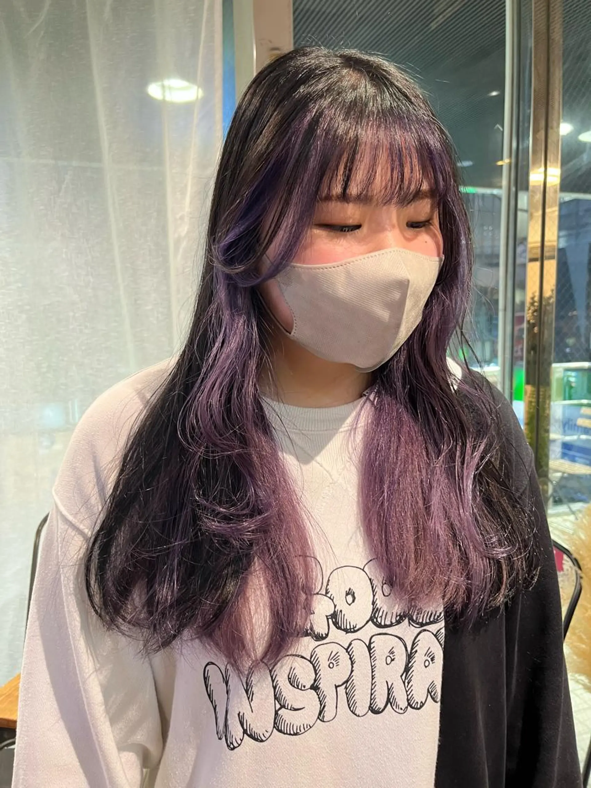 ロング カラー ブリーチ ケアブリーチ ダブルカラー イヤリングカラー ハイトーンカラー 💖デザインカラー/ タダ ハナカ💖のヘアスタイル