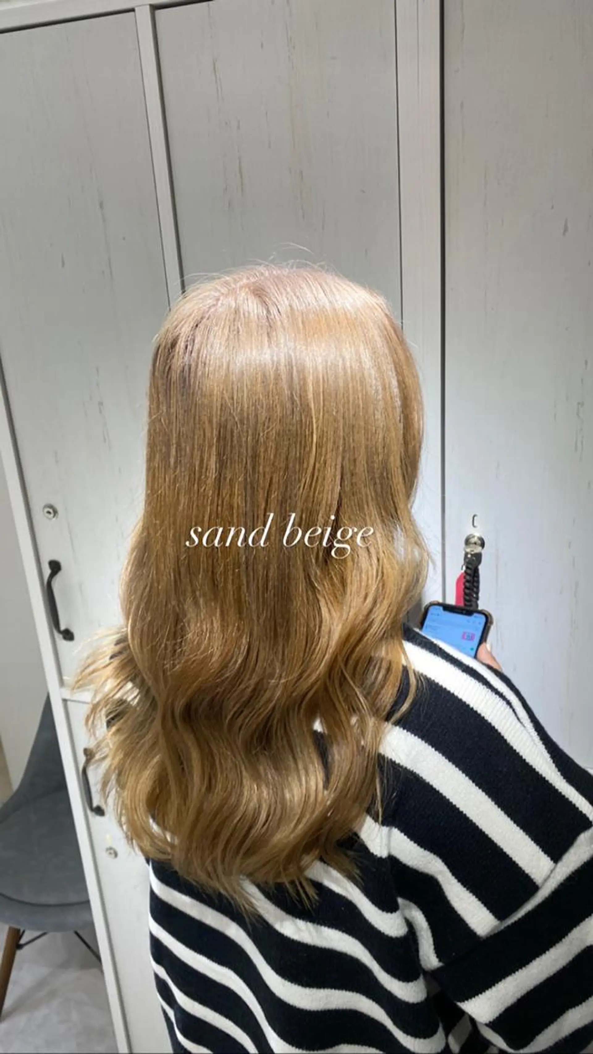 セミロング カラー ベージュカラー ホワイトベージュ 縮毛矯正とレイヤー カット/杉村凜汰郎のヘアスタイル