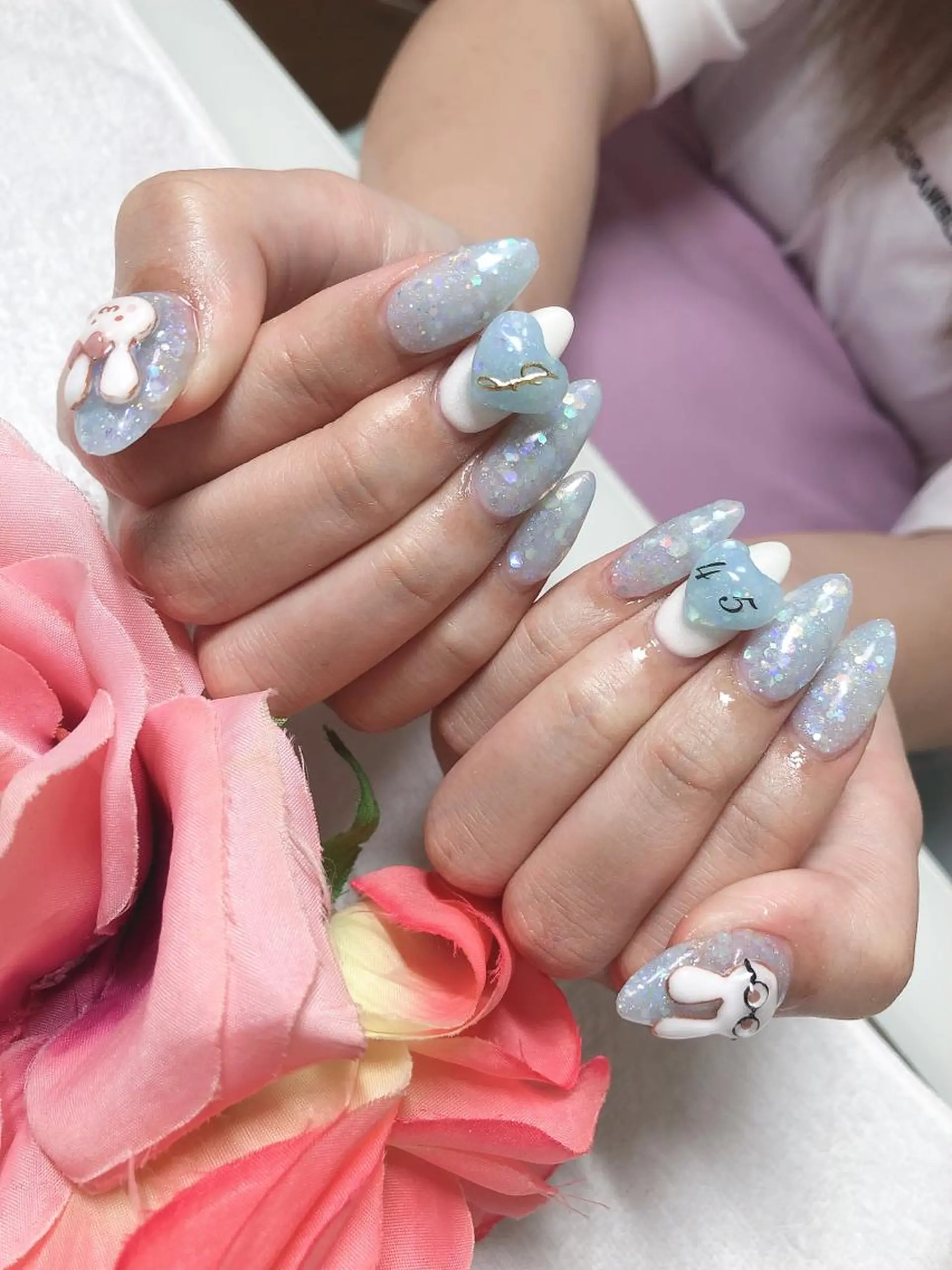 ミディアム ネイル ハンドネイル 《LB》ラブリエ Nail&eyeのマツエク・マツパデザイン