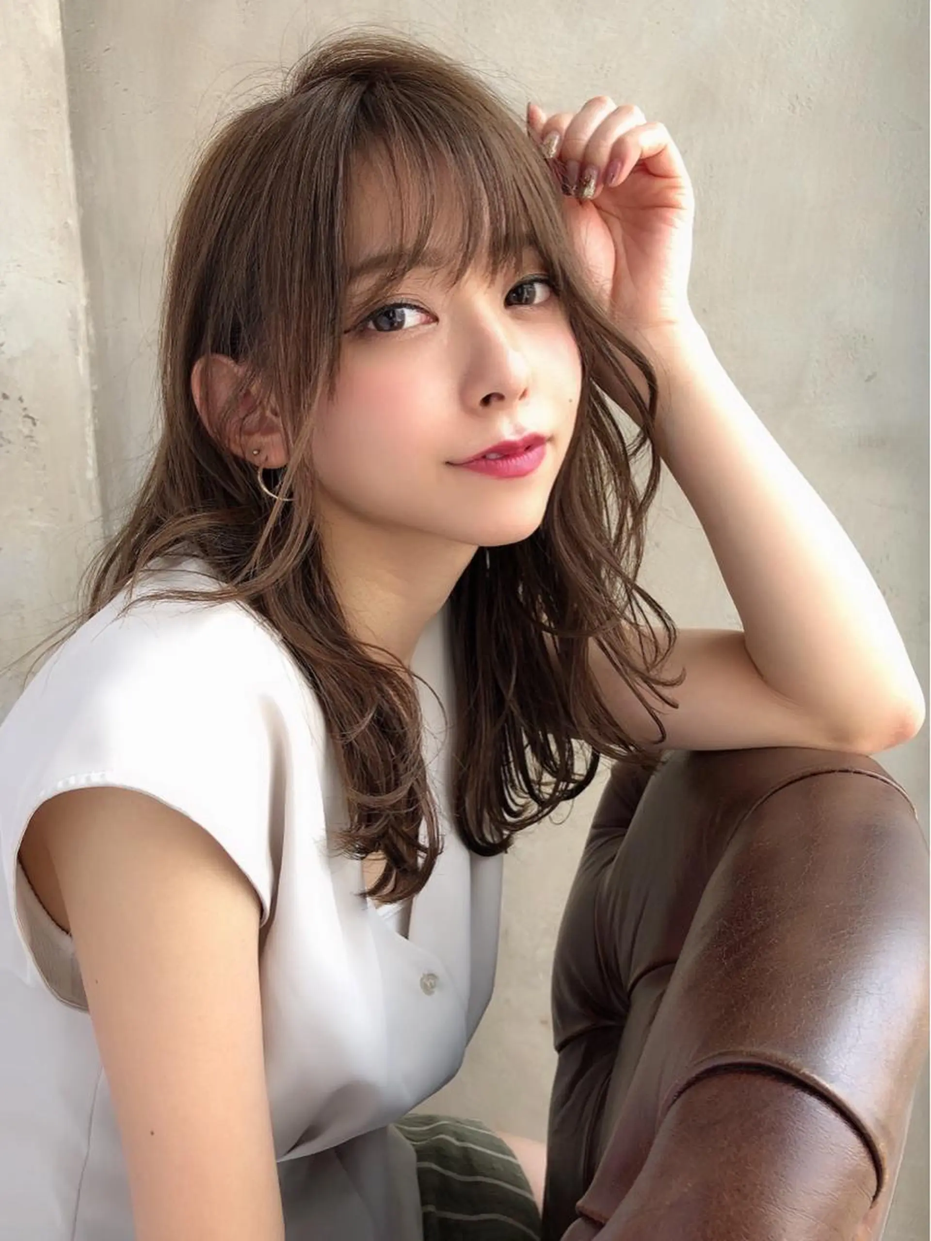 セミロング カラー パーマ ヘアアレンジ 結婚式・ブライダル アッシュ ベージュカラー 黒髪 ブリーチ 韓国ヘア×2way 🇰🇷和知拓郎のヘアスタイル