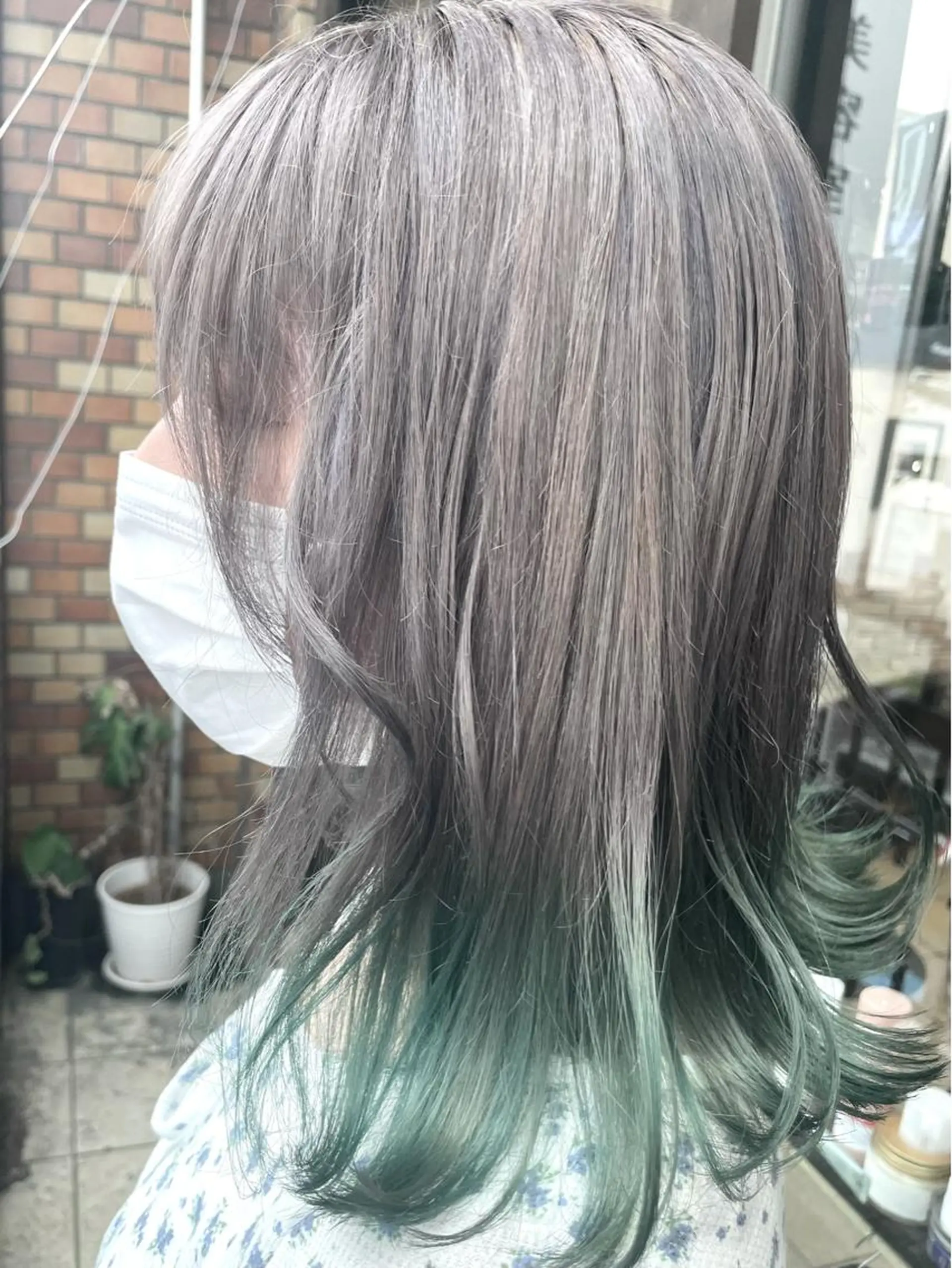 セミロング カラー パーマ ヘアアレンジ メンズ シールエクステ メンズバレイヤージュ メンズブリーチ メンズハイライト メンズインナーカラー 🦋高瀬寛菜🦋 韓国/ブリーチのヘアスタイル