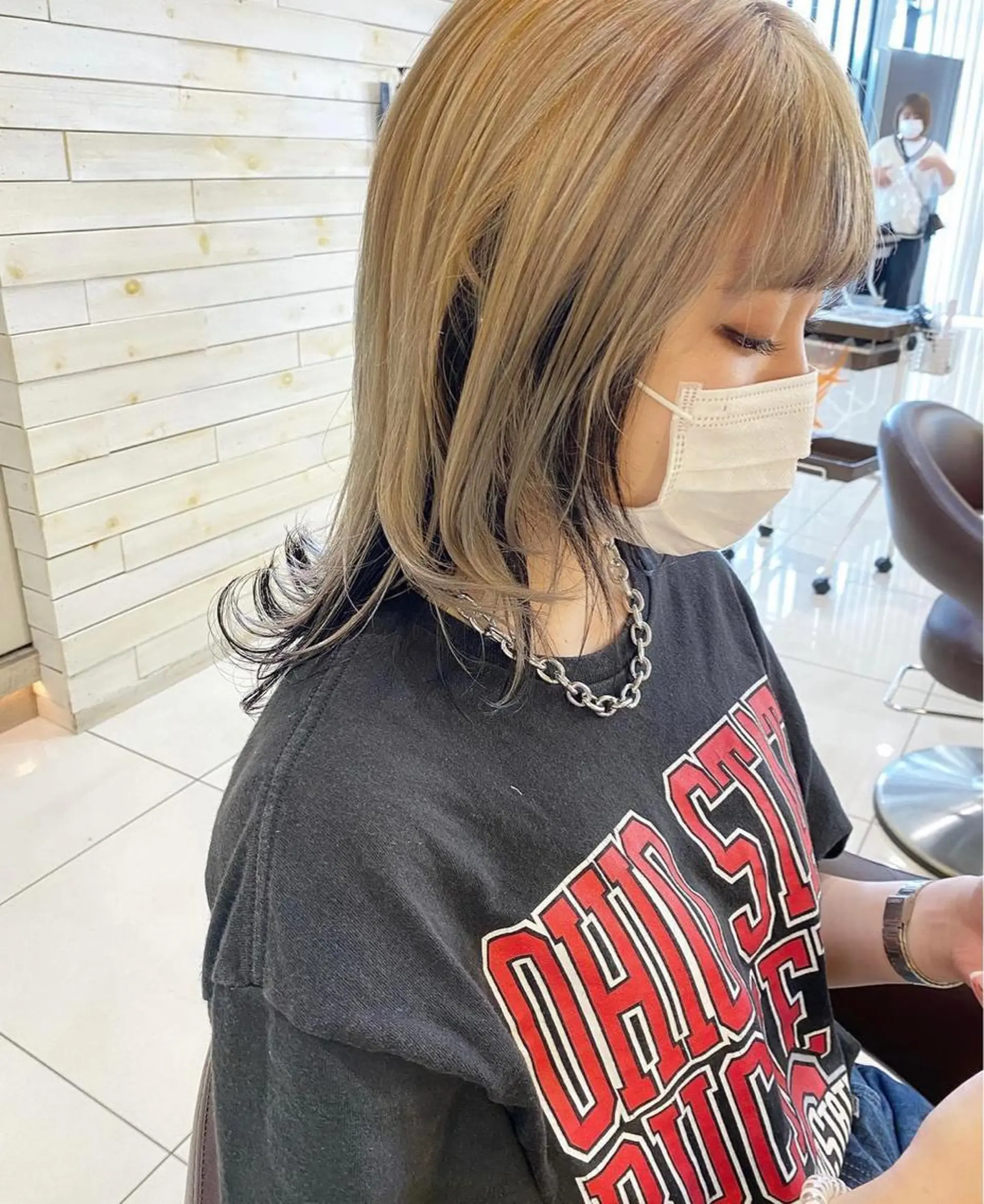 ミディアム カラー riho/ブリーチ/ デザインカラー/辻堂のヘアスタイル