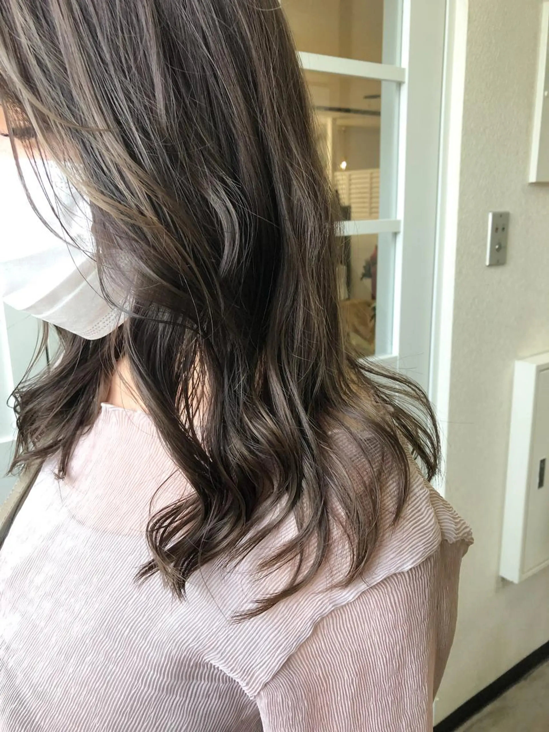 セミロング カラー ミストバング ハイライトカラー ハイライト 小木曽智美 /ボブ/ショートのヘアスタイル