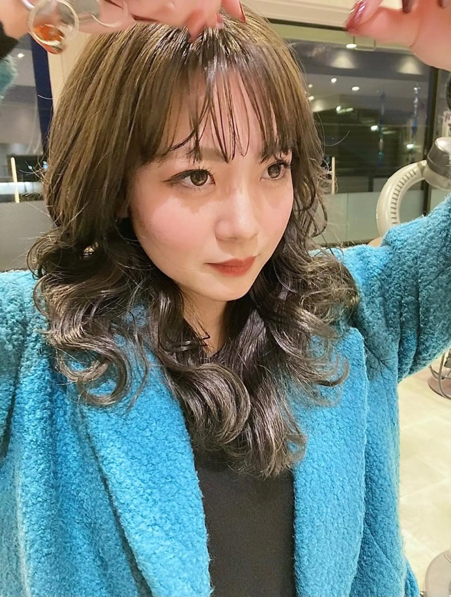 ロング カラー グレージュ nono/パーマ /顔まわりカット🐈のヘアスタイル