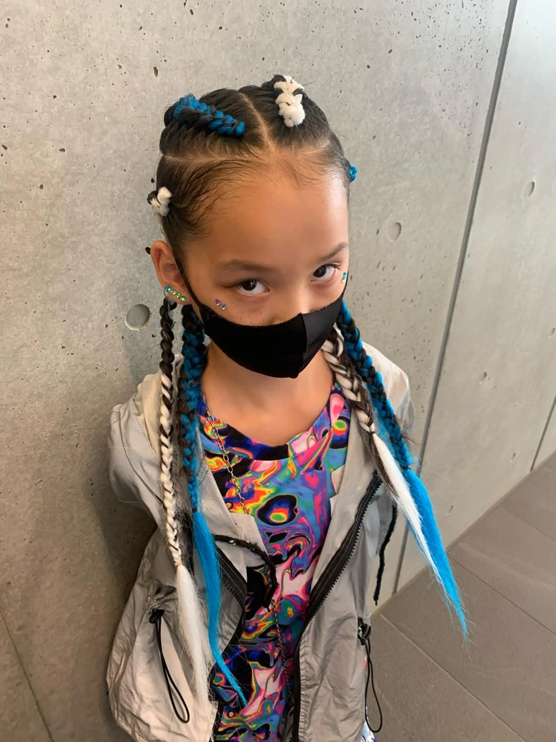 セミロング ヘアアレンジ キッズ MEI/ブレイズ/ コーンロウ/茅ヶ崎のヘアスタイル