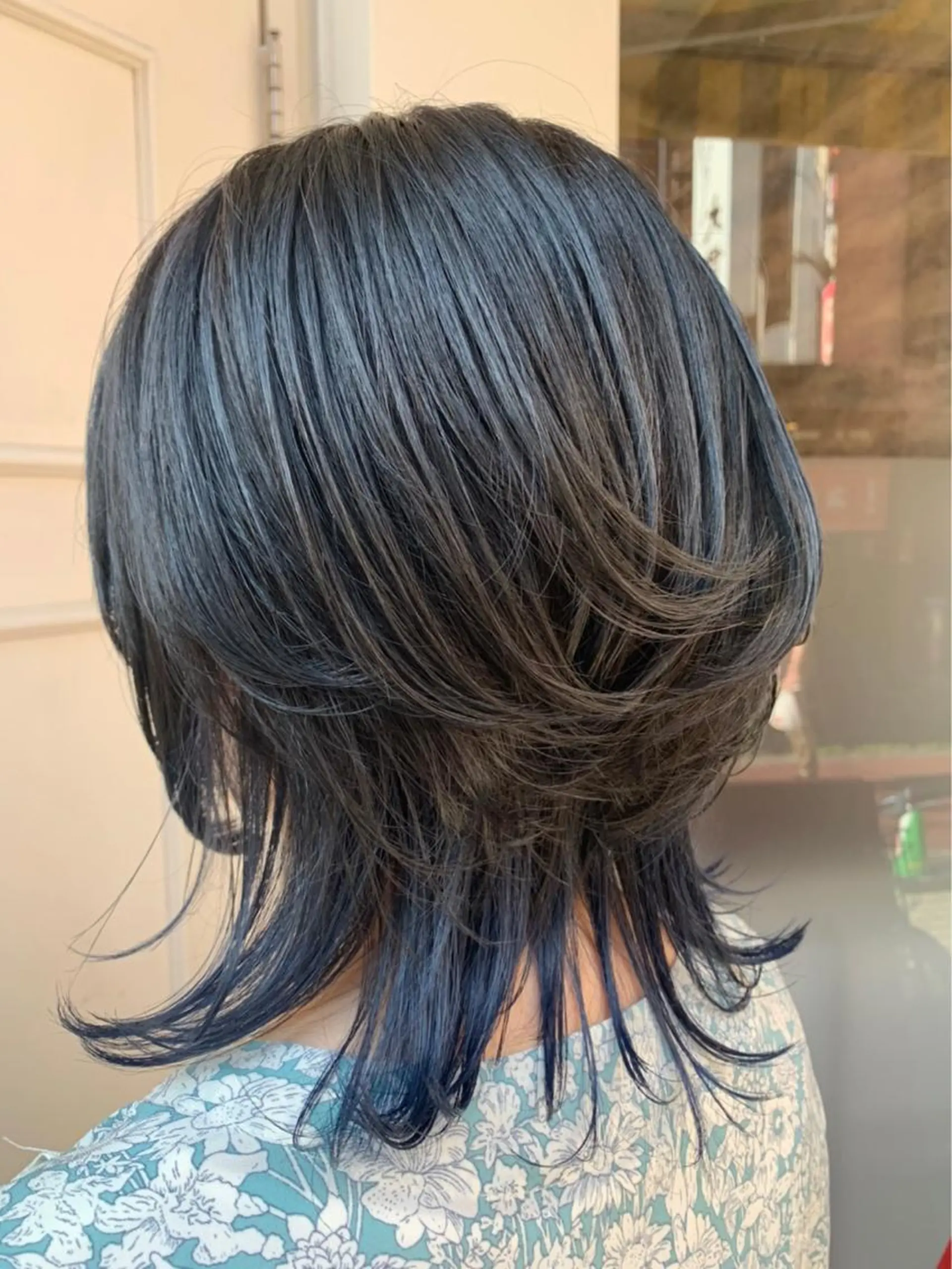 ミディアム カラー ブルーカラー ネイビーカラー 🫟Blanco🫟 Color&Careのヘアスタイル