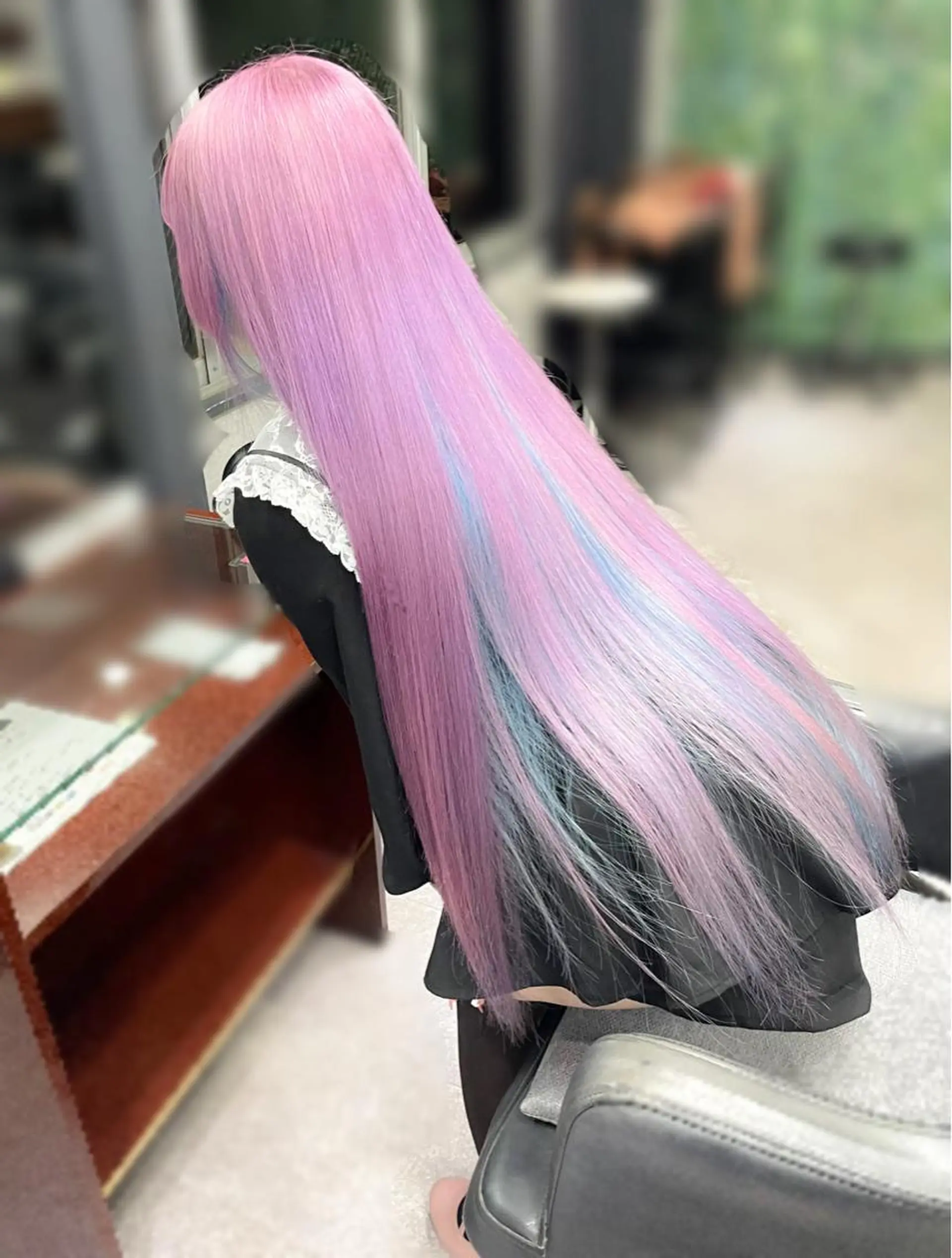 ロング カラー シールエクステ アクアカラー ブリーチ ケアブリーチ ダブルカラー ハイトーンエクステ 🎩カズキ🎩のヘアスタイル