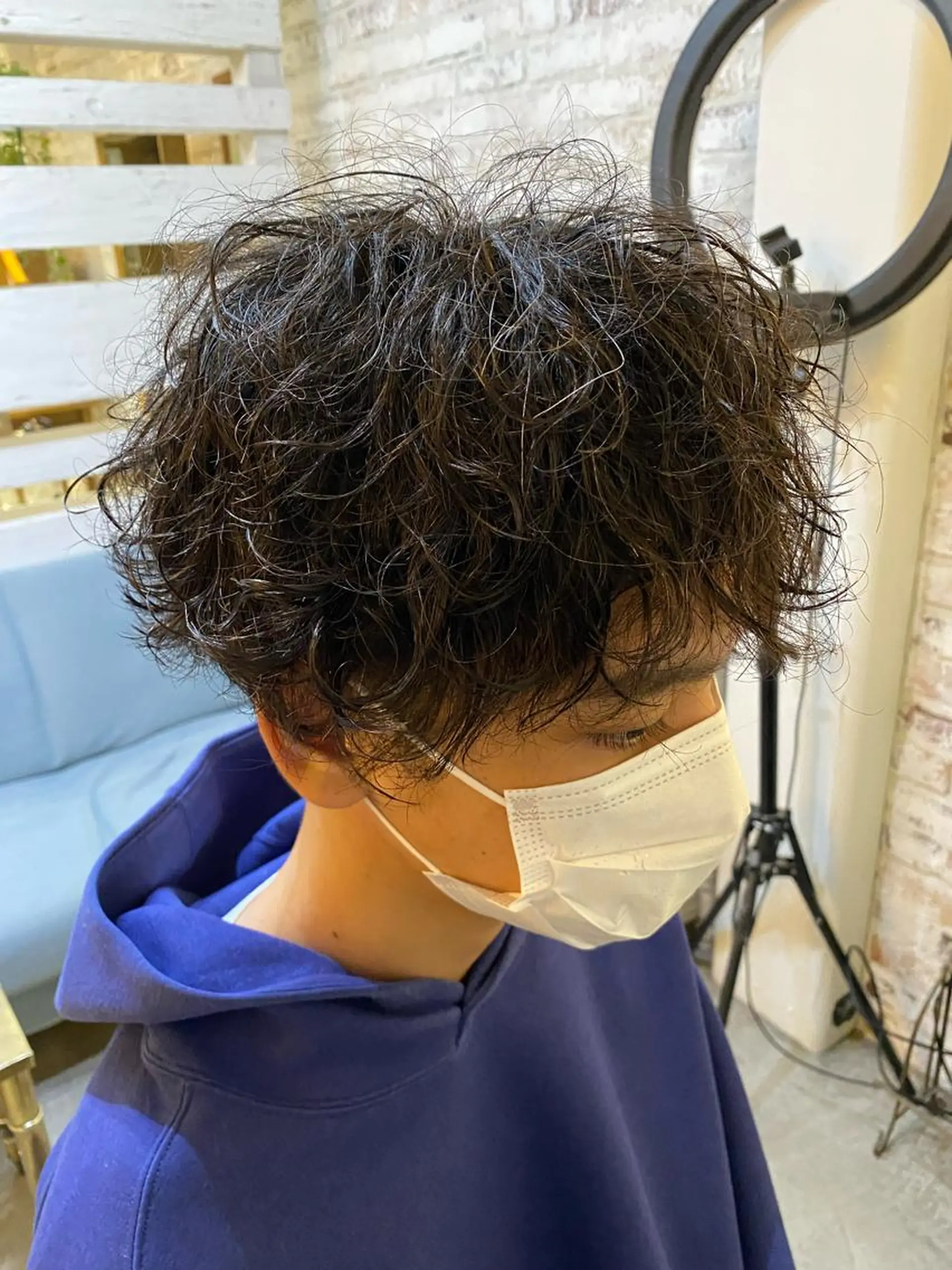 ショート パーマ メンズ パーマ 長濱 俊のヘアスタイル