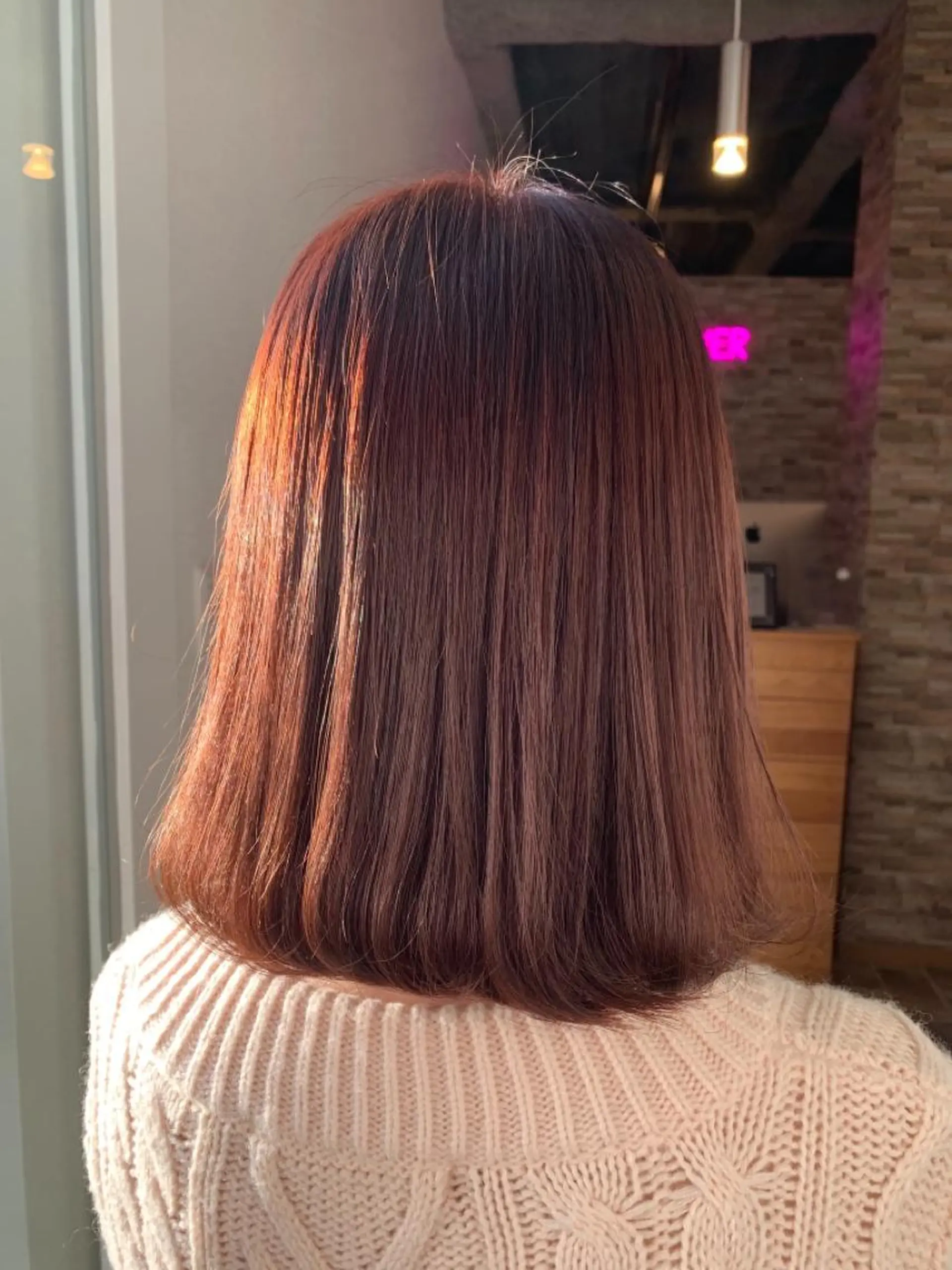 ミディアム カラー ヘアカラー&縮毛矯正 STAR☆RIVERのヘアスタイル