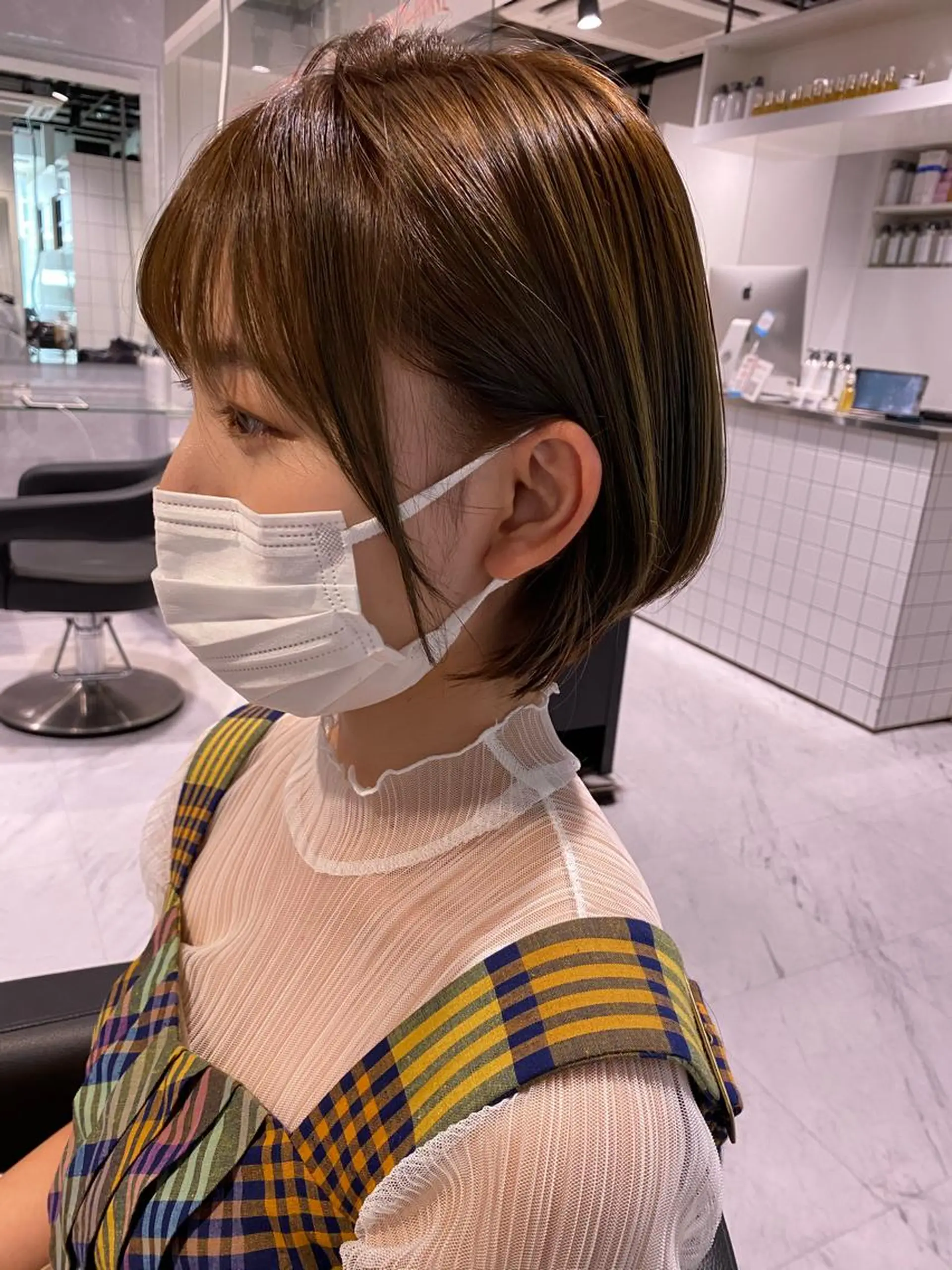 ショート ショートボブ ボブ ショートヘア 赤み消し韓国ヘア レイヤー縮毛🤍渡邉のヘアスタイル