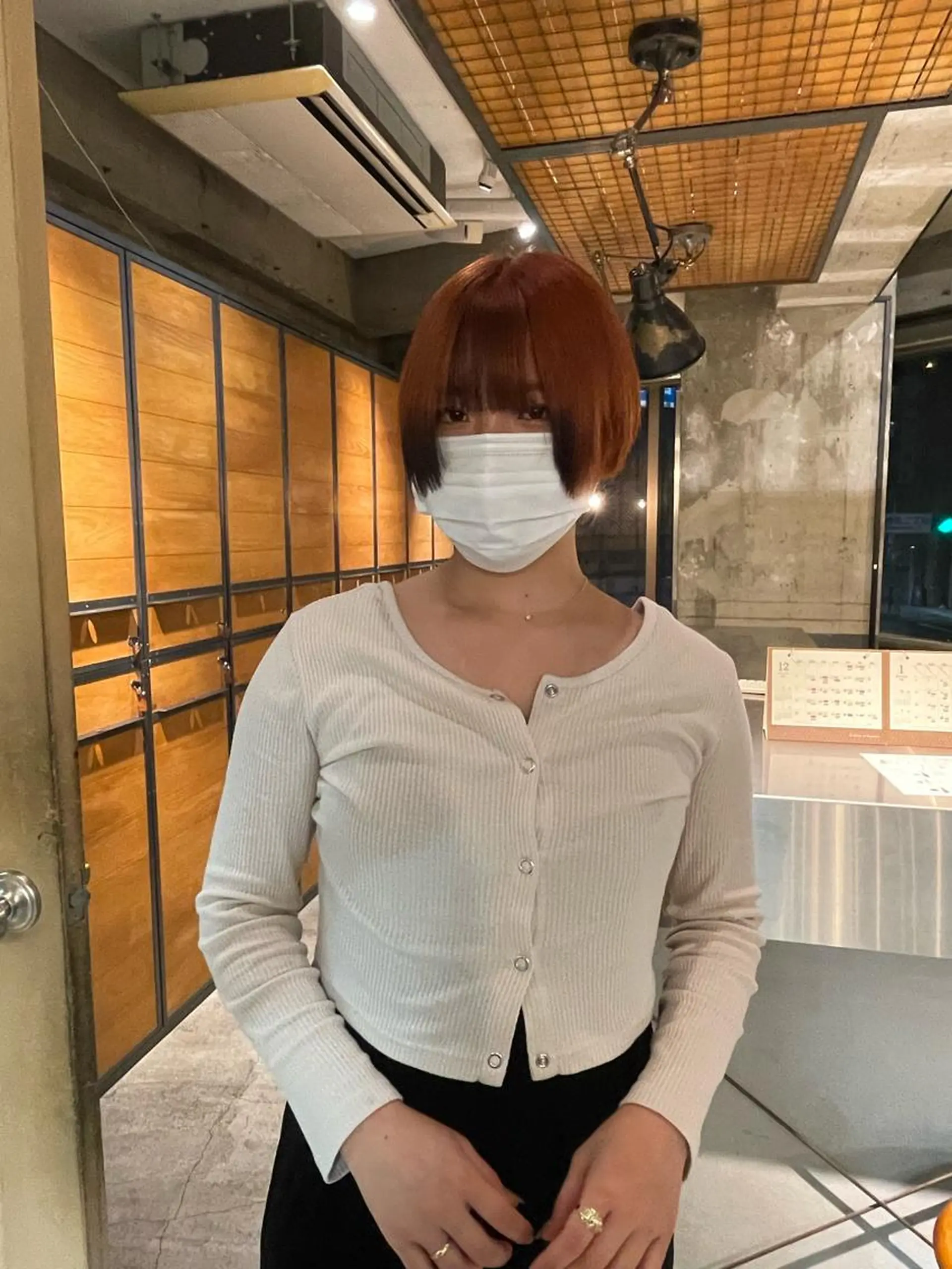 ショート カラー ベージュカラー ブリーチ オレンジ オレンジベージュ 海外レイヤー /NAGISAのヘアスタイル