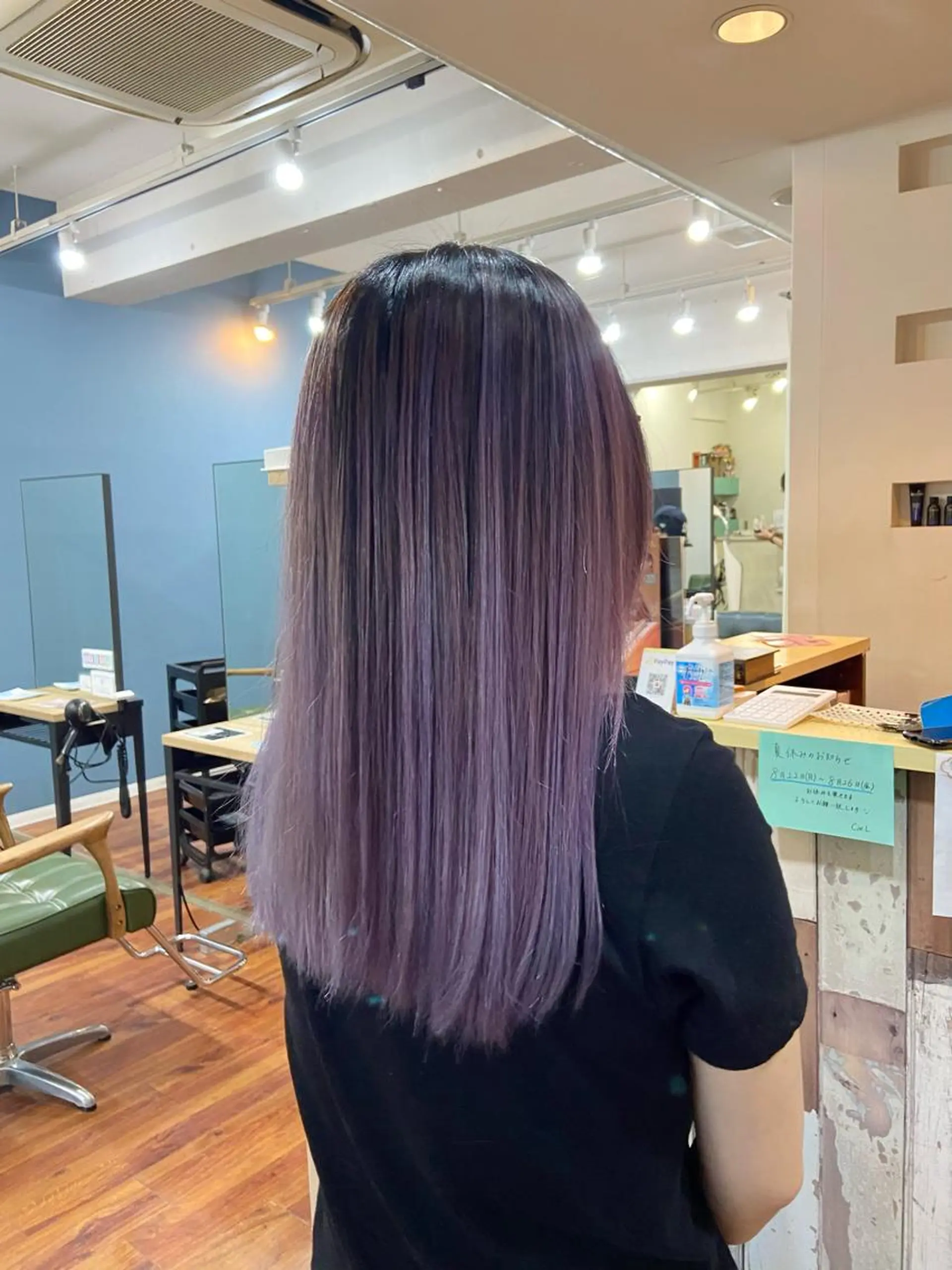 セミロング カラー バレイヤージュ レイヤーカット 髪質改善/透明感 カラー/西川奈穂のヘアスタイル