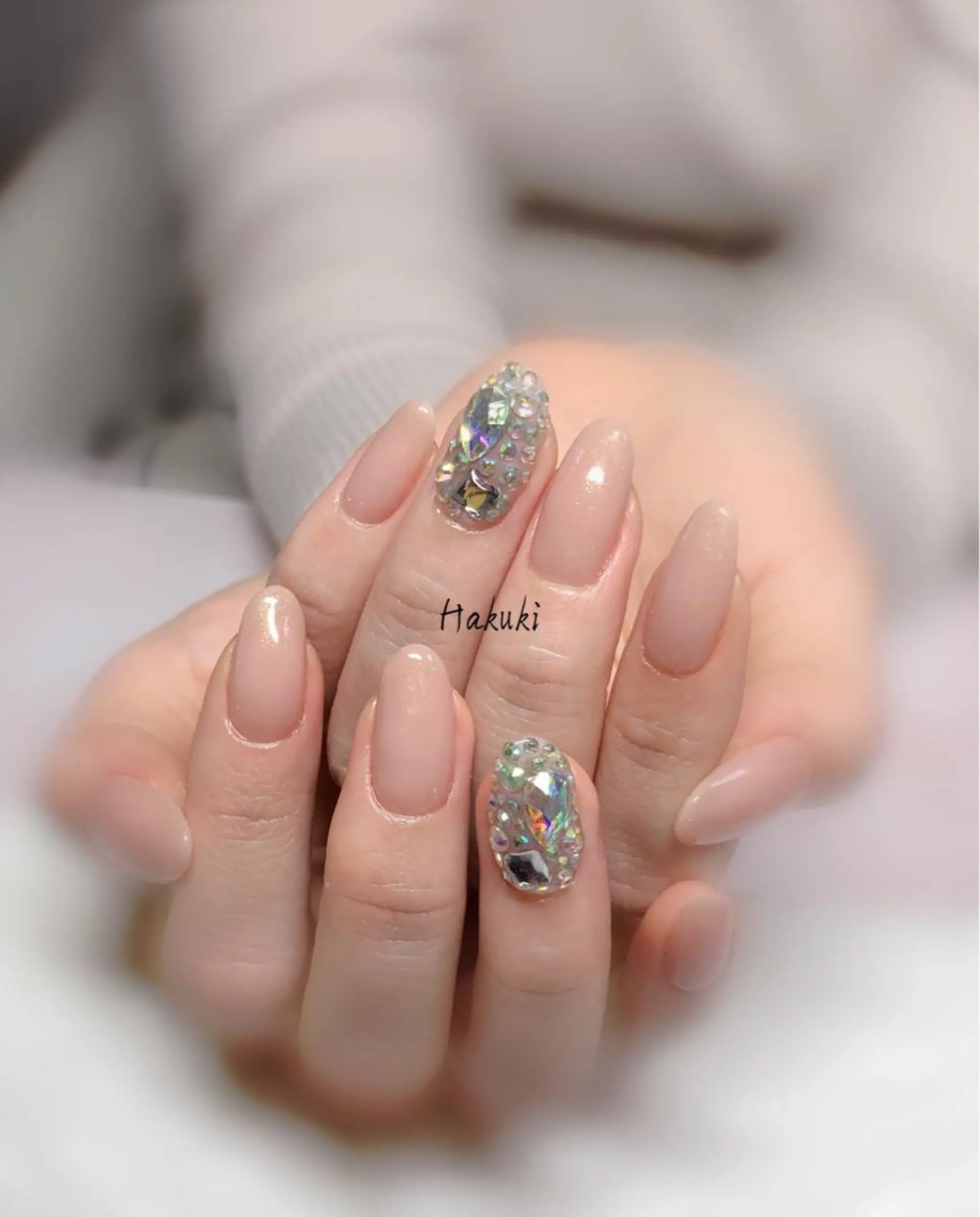ネイル ハンドネイル ハンドケア ハク キのネイルデザイン
