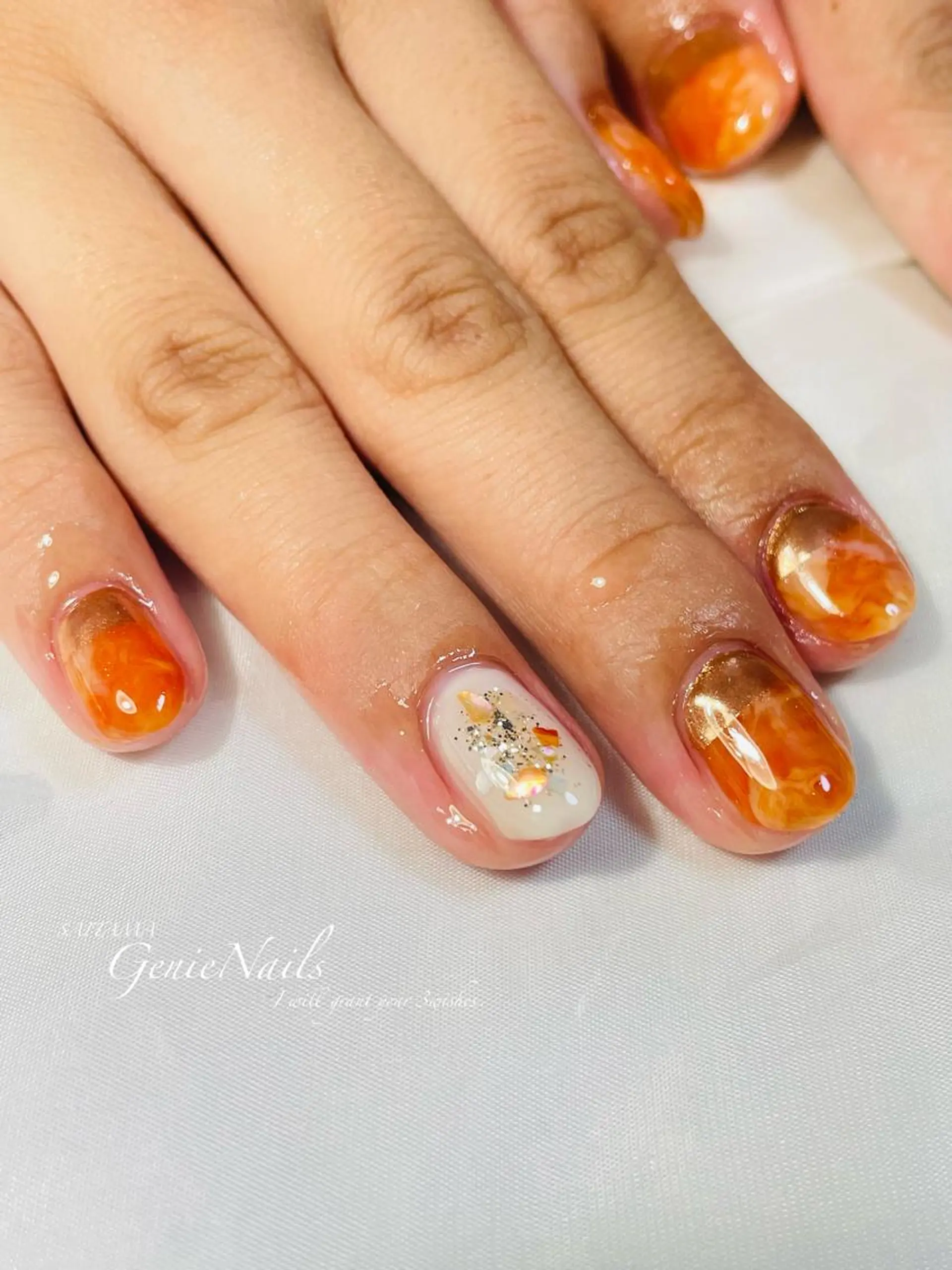 ネイル フットネイル フレンチネイル ジェルネイル グラデーション キラキラネイル Genie Nailsのネイルデザイン