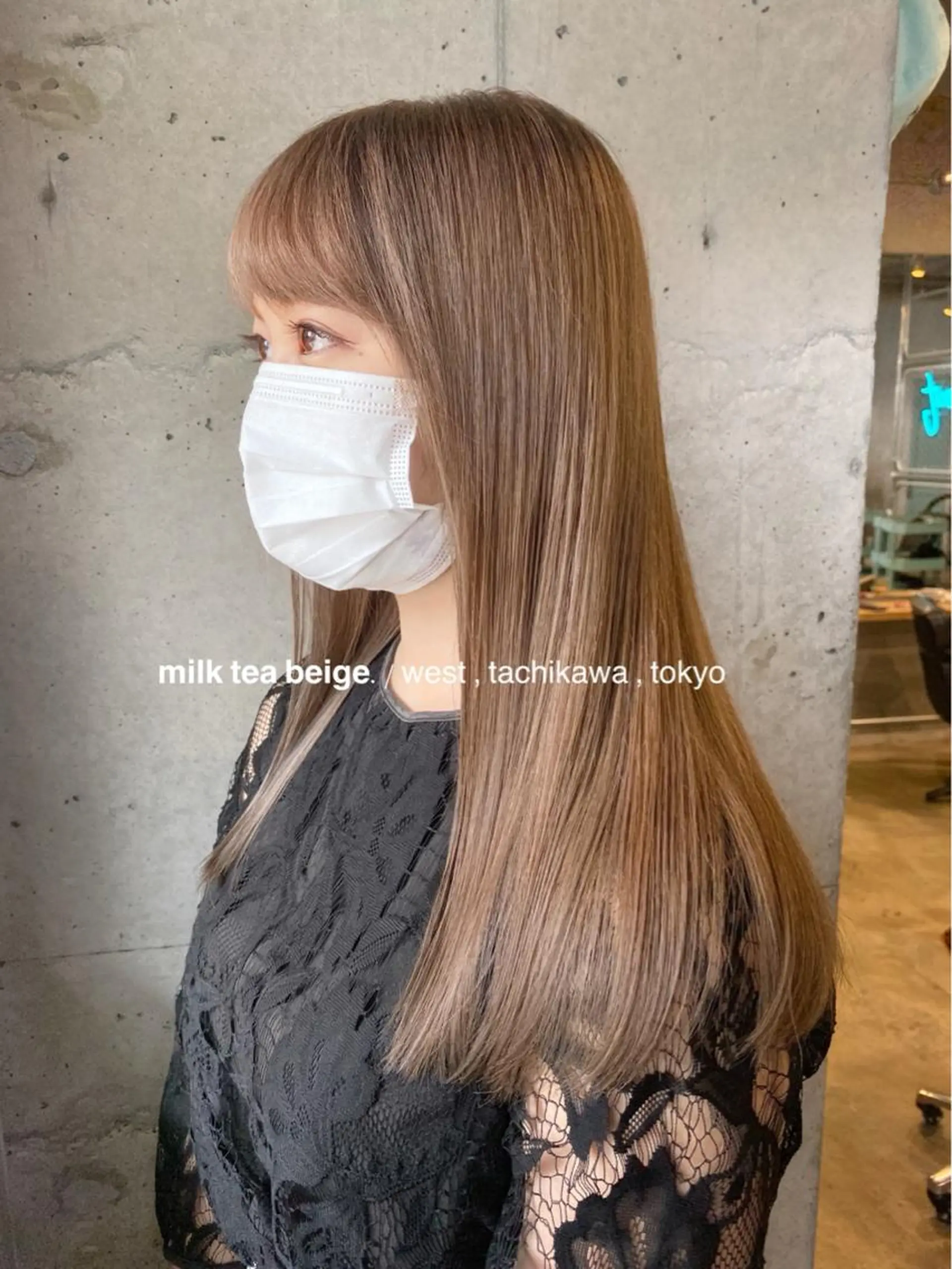 ロング カラー ベージュカラー ブリーチ ケアブリーチ ダブルカラー ハイトーンカラー 竹嶌 健吾のヘアスタイル