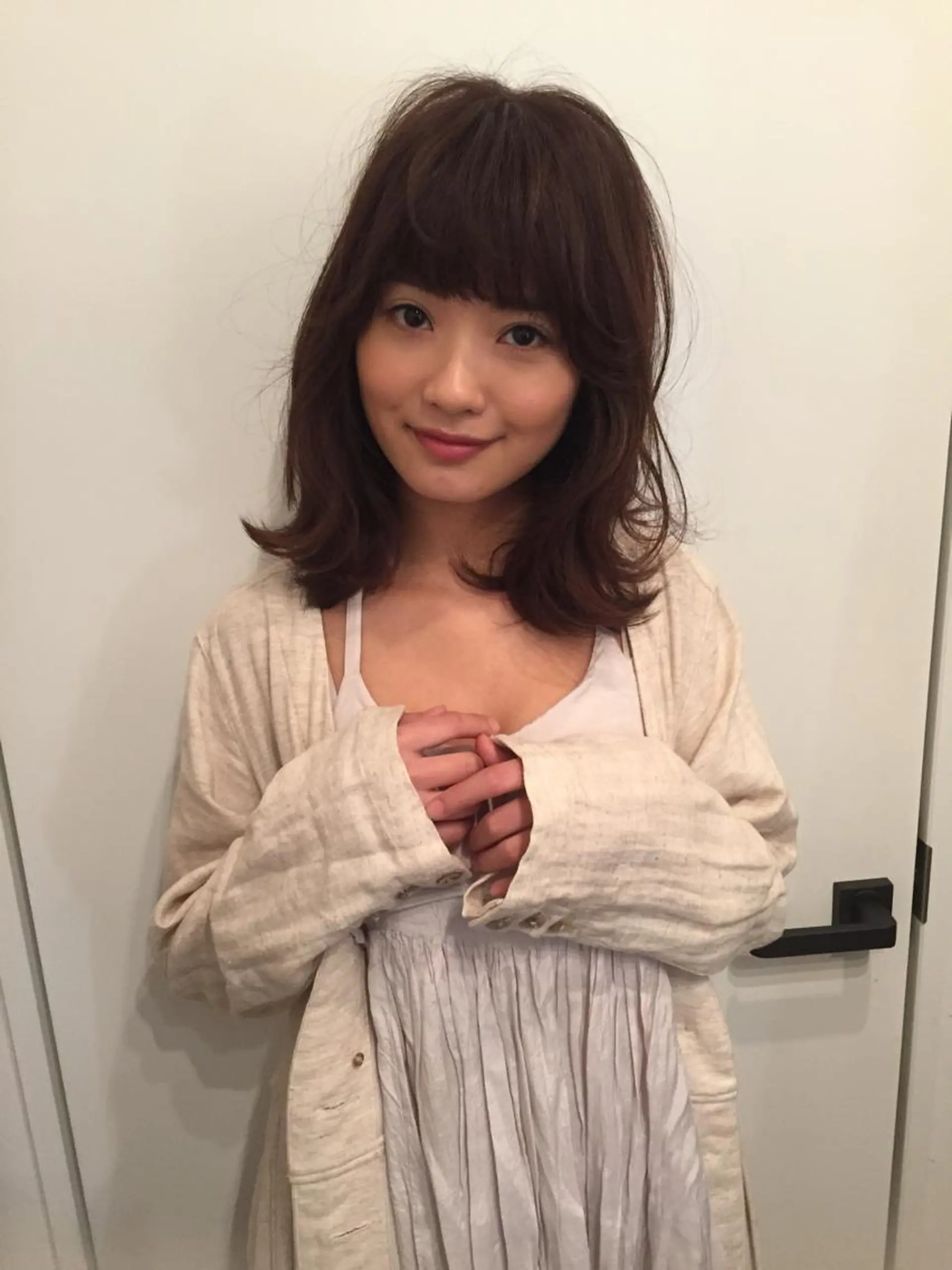 ミディアム カラー ブラウンカラー 奥野 紗弓のヘアスタイル