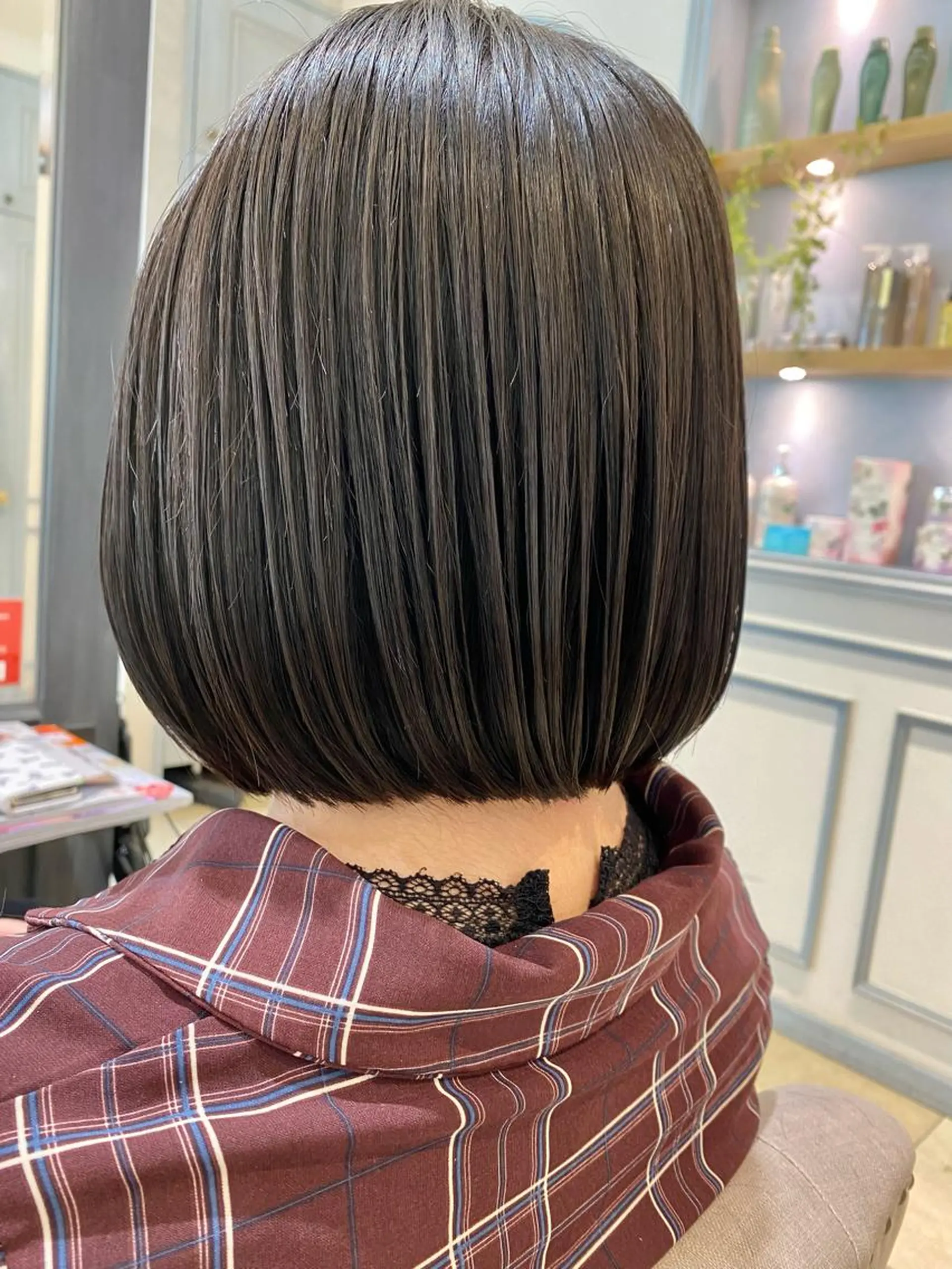 ミディアム カット トリートメント くびれショート・ボブ カットorパーマ特化のヘアスタイル