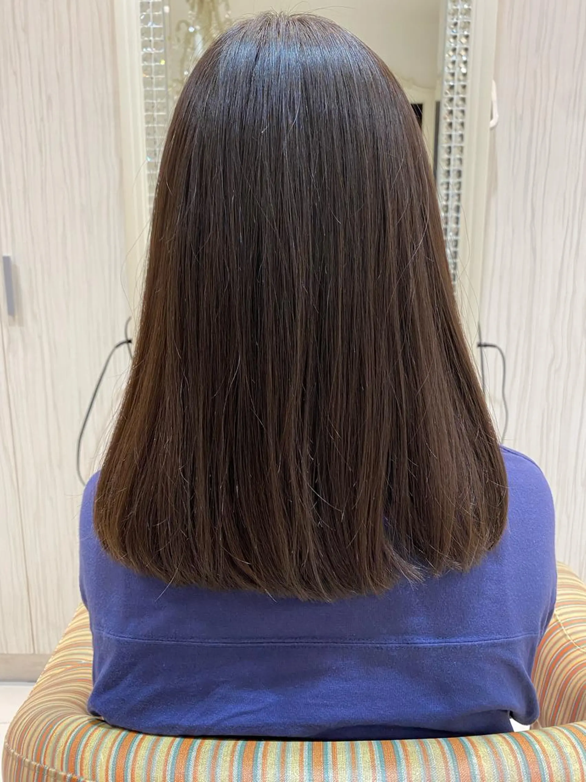 ミディアム パーマ ストレートパーマ 🥀暖色韓国ヘア💕 保科侑花のヘアスタイル