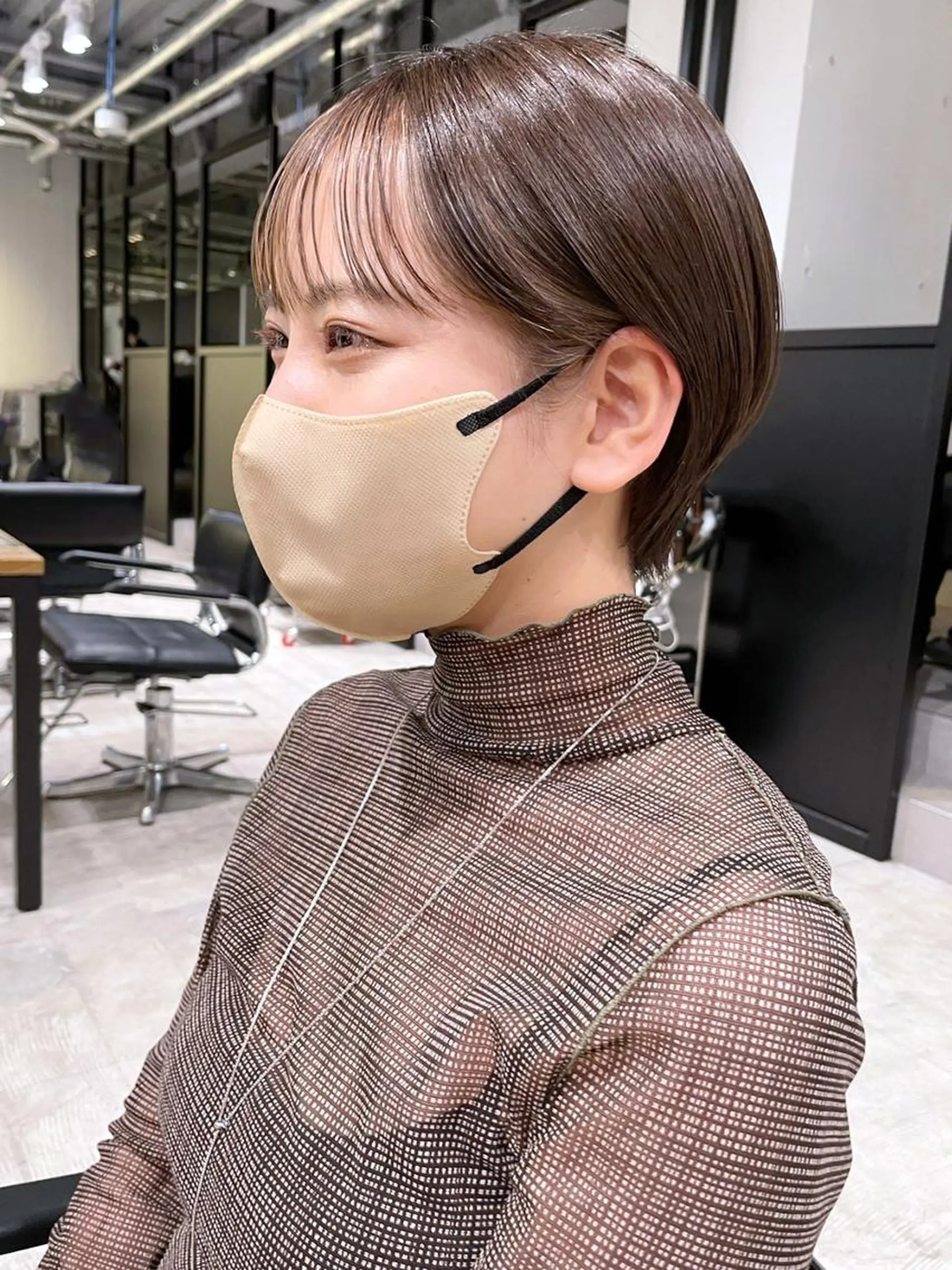 ショート カラー パーマ ヘアアレンジ ブラウンカラー ショートヘア ITbyALBUM 中野店のヘアスタイル