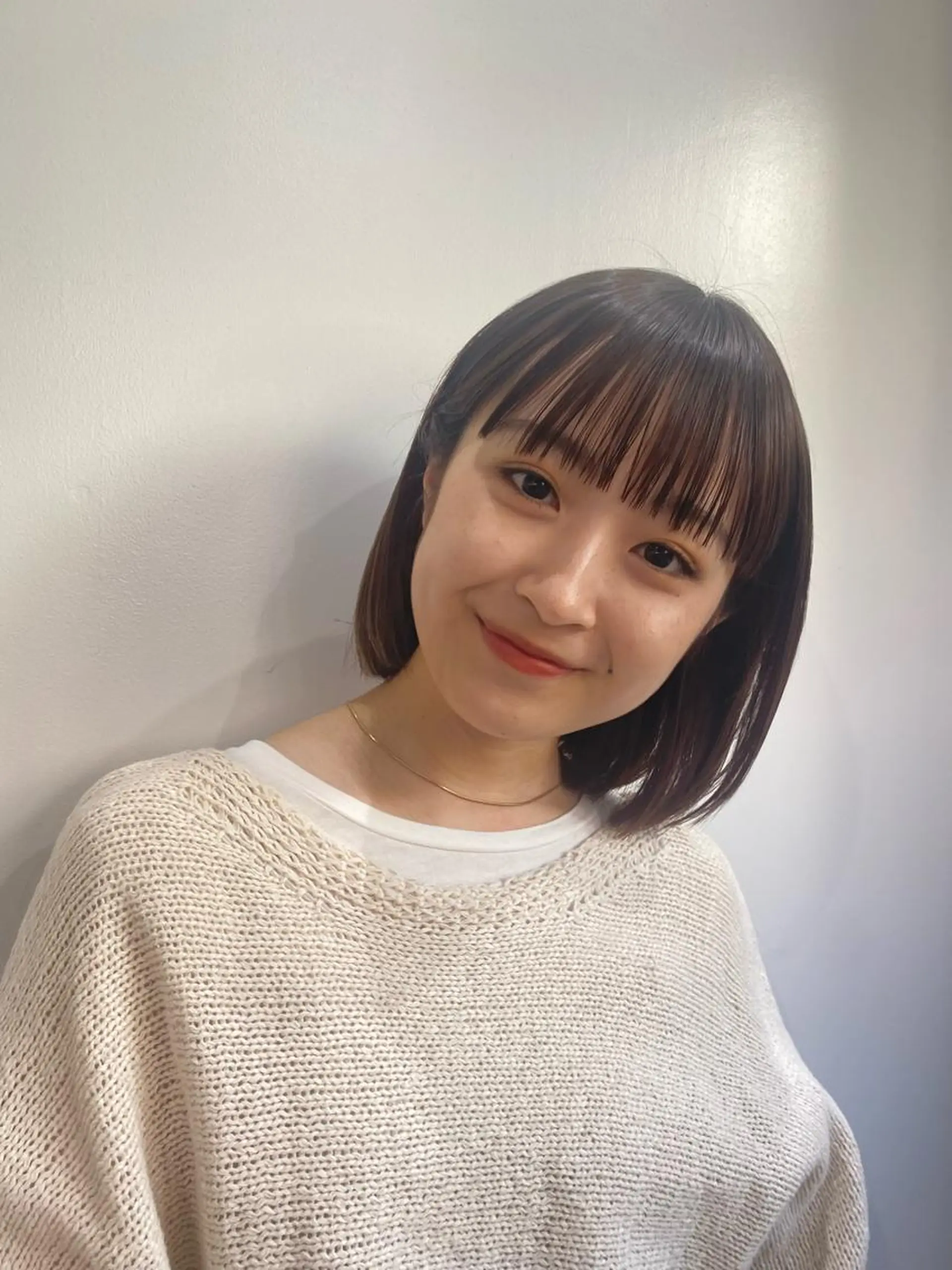 ミディアム ボブ カット 縮毛矯正 トリートメント aoi ♡グレージュ ・ベージュカラーのヘアスタイル