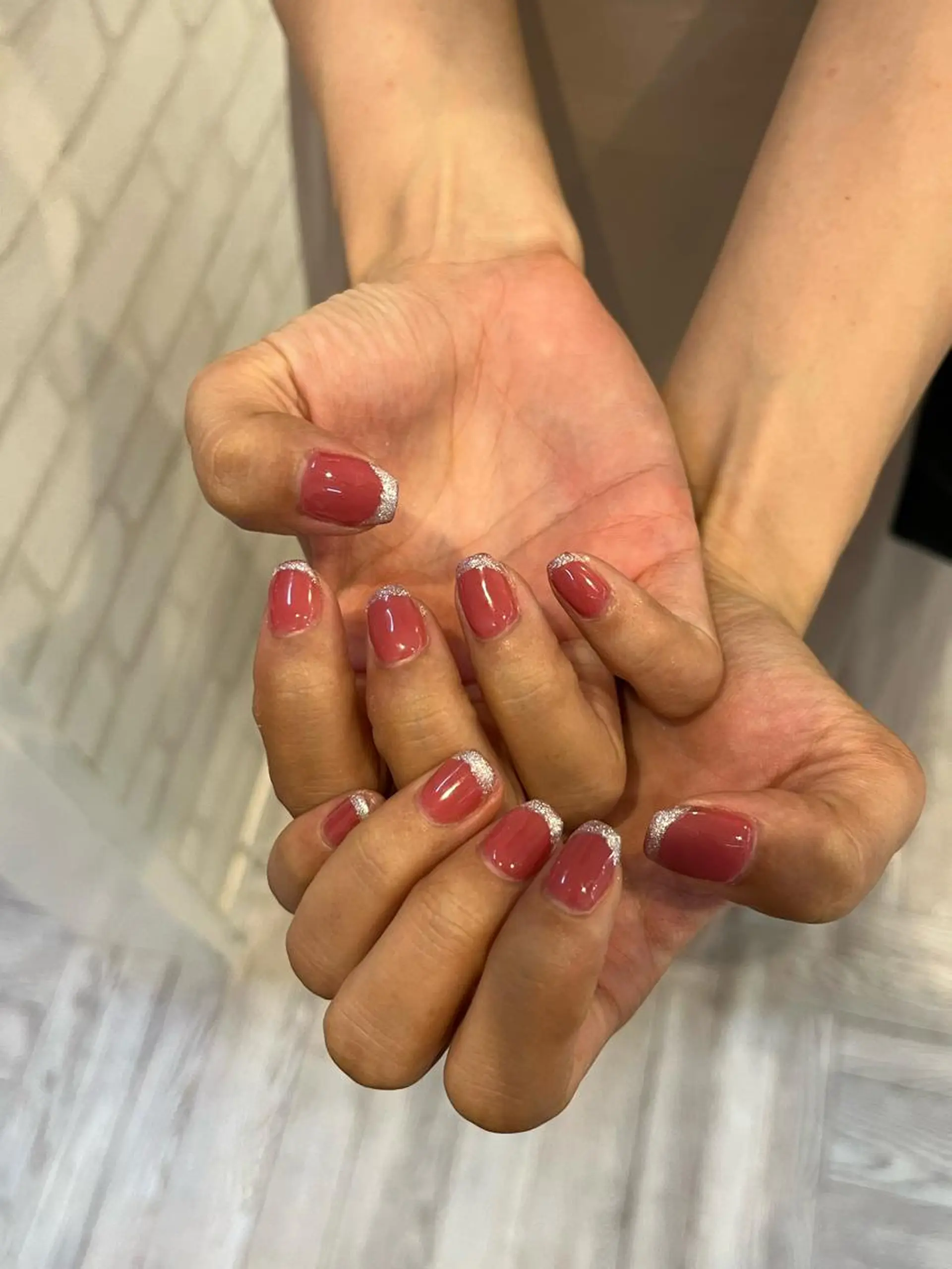 ネイル ワンカラーネイル ブライダルネイル 阿部 うららのヘアスタイル