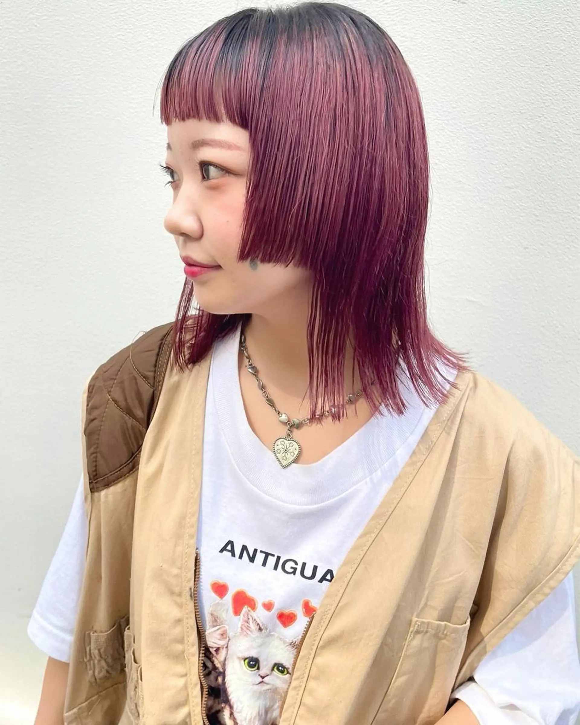 ミディアム カラー ヘアアレンジ レッドカラー 姫カット カット ヘアカラー トリートメント ヘッドスパ ヘアセット 〽️magico/ ウルフDaiki〽️のヘアスタイル