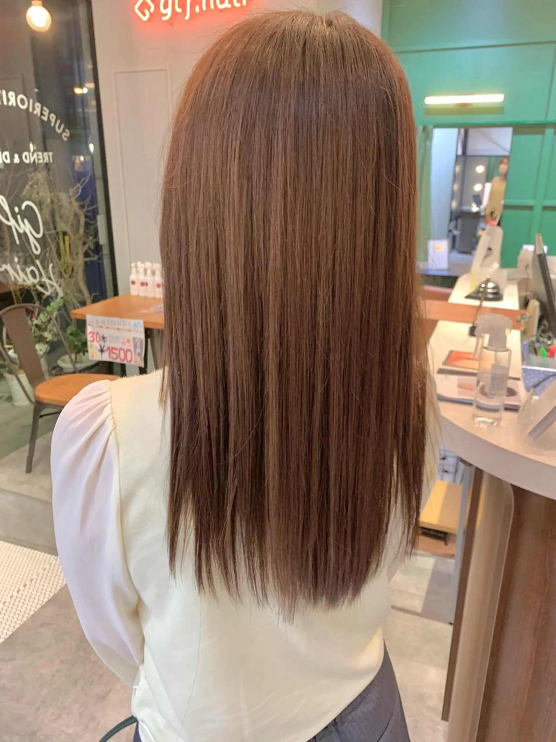 ロング カット ヘアカラー トリートメント 酸性ストレート/ブリ ーチなし/中村 匠のヘアスタイル