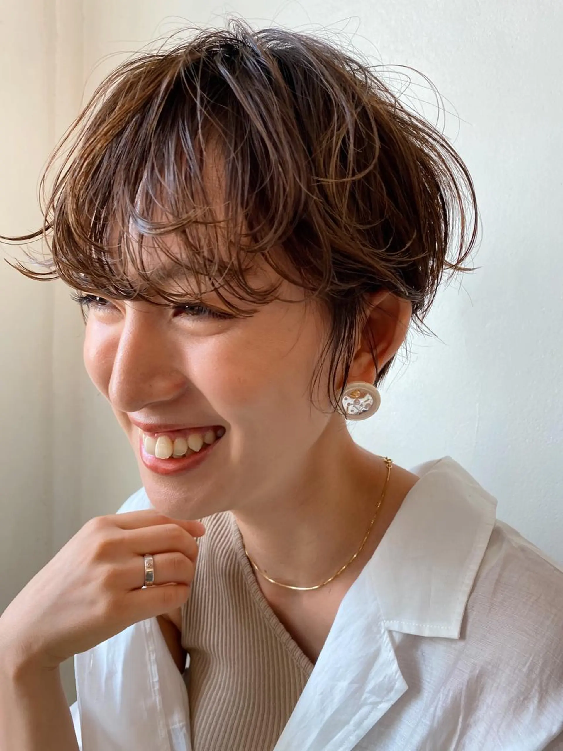 ショート カラー ショートヘア カット パーマ h a k u 大倉 卓人のヘアスタイル